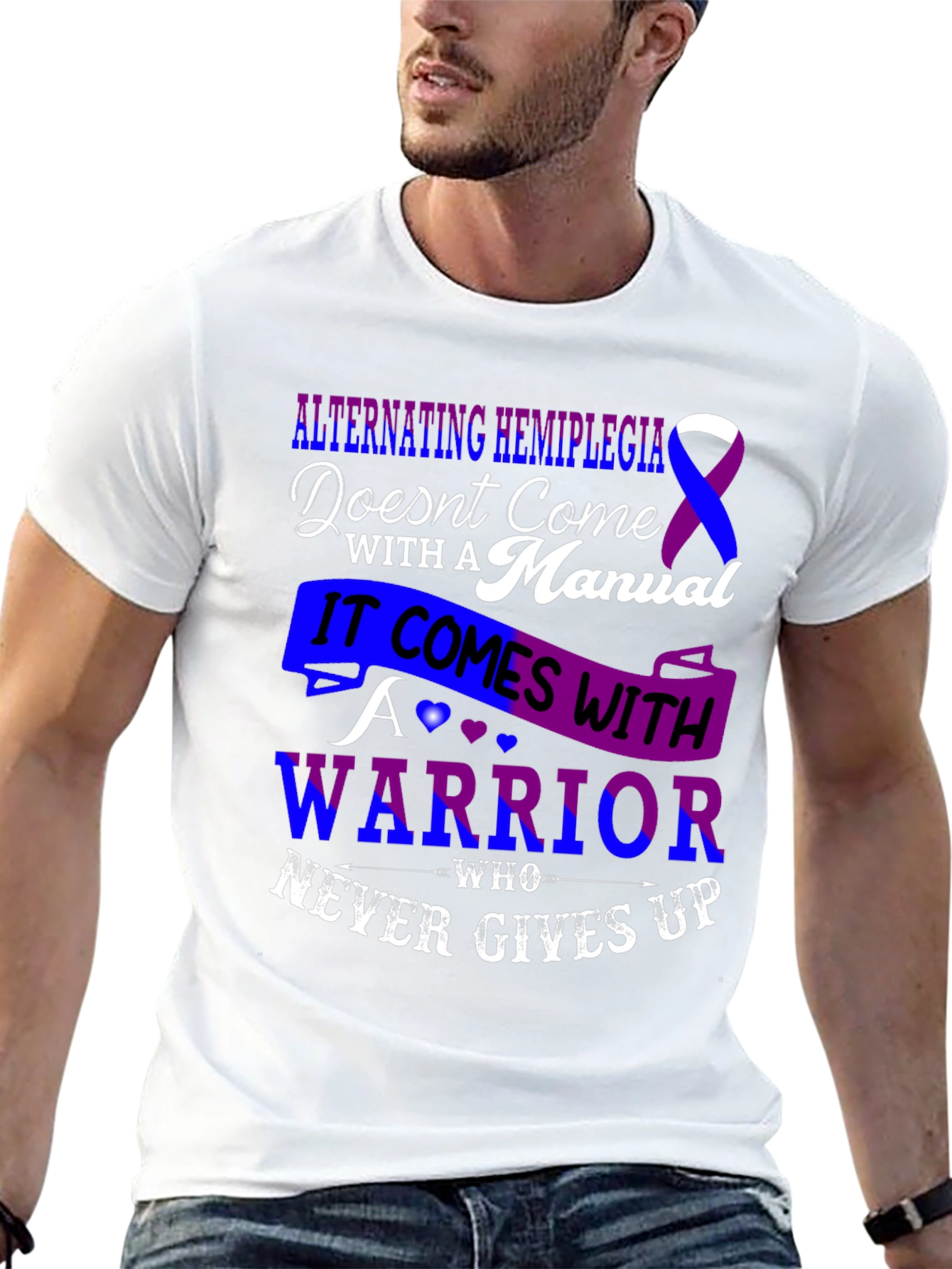Alternating Hemiplegia Warrior T-Shirt - Never Gives Up