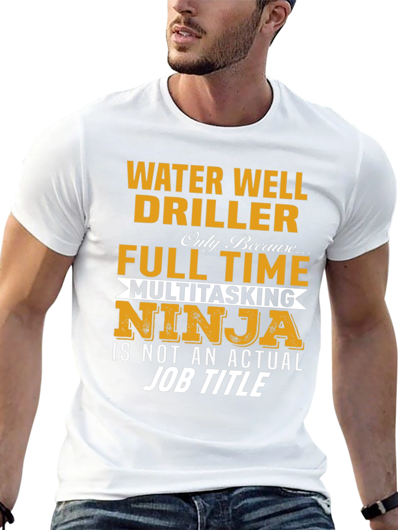 Water Well Driller Full-Time Ninja T-Shirt