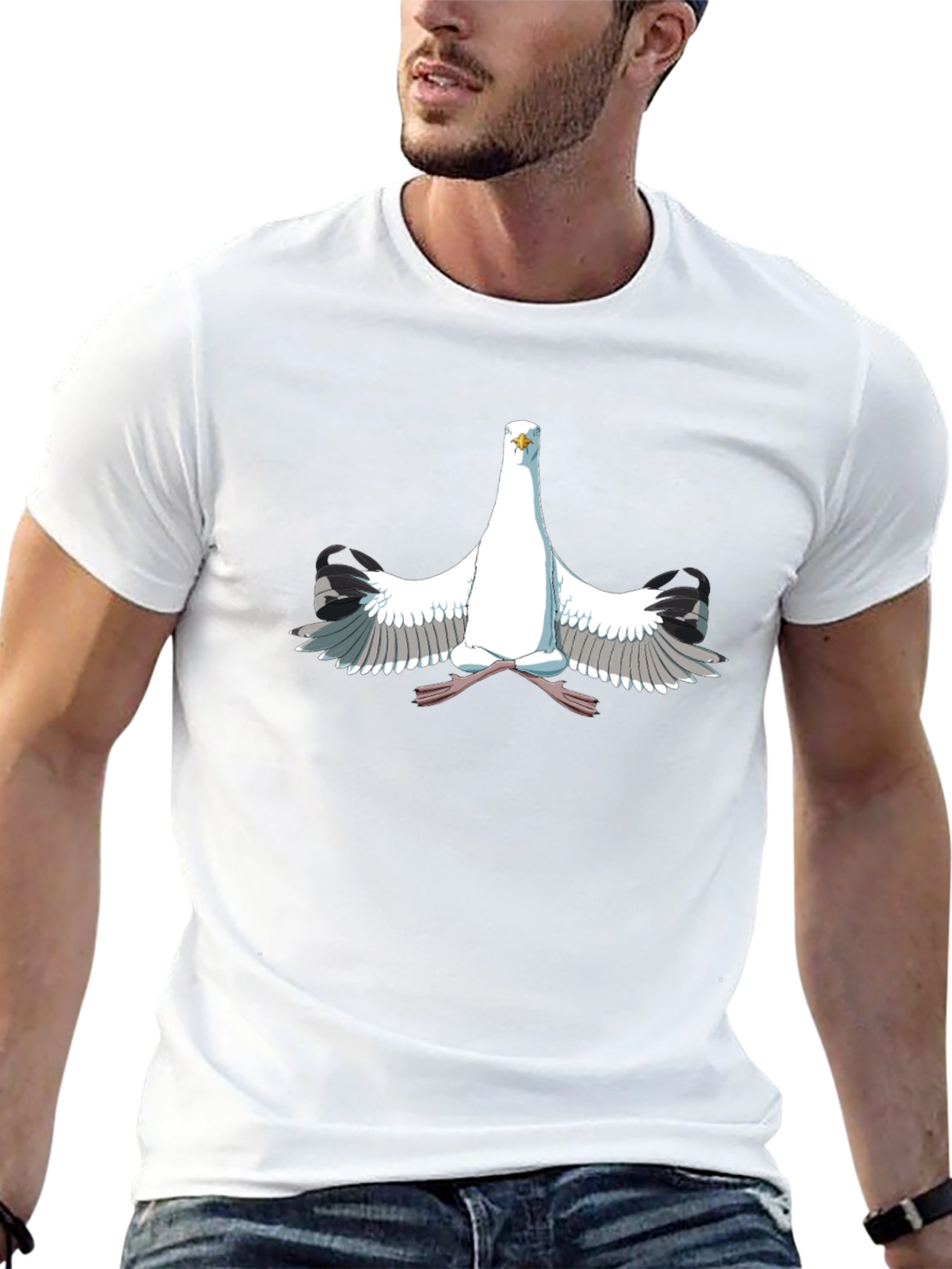 Seagull Meditation Black T-Shirt