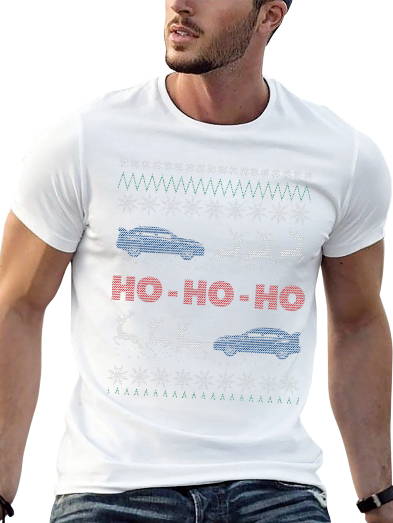 Car Christmas Sweater T-Shirt - Ho Ho Ho