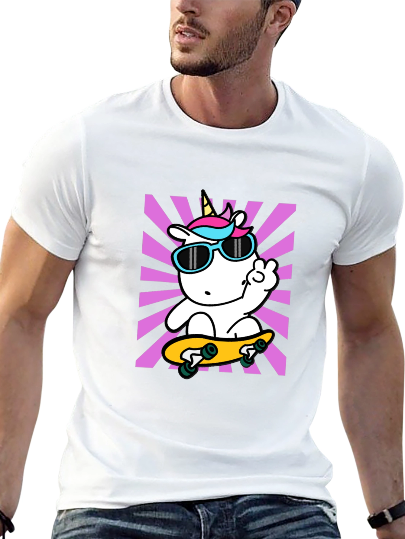 Cool Unicorn Skateboard T-Shirt