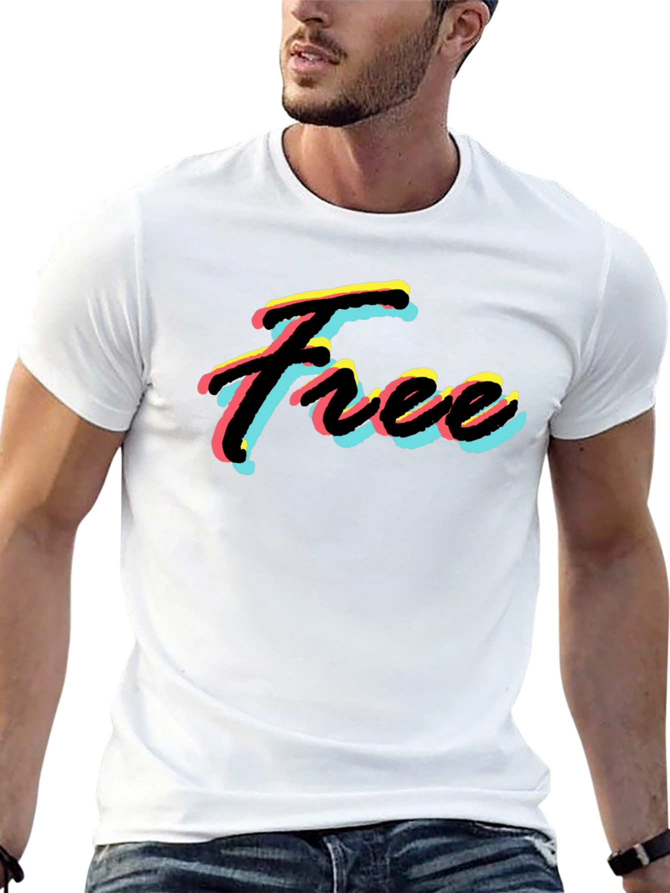 Free Neon Style Black T-Shirt