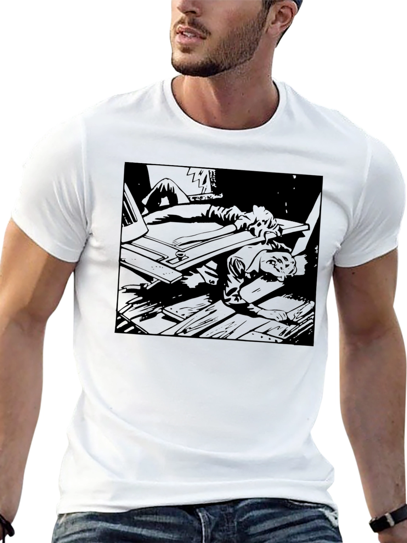 Dark Graphic Print Tee - Relaxed Fit
