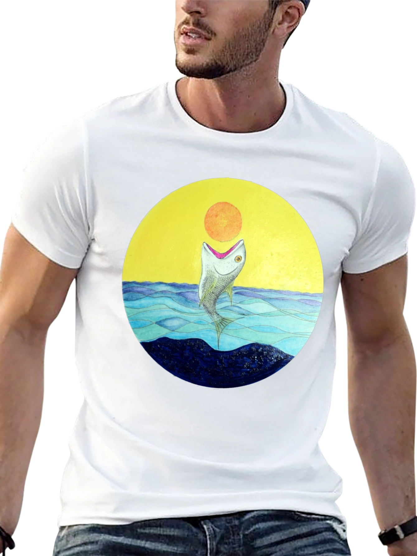 Sunfish Graphic T-Shirt - Black Cotton Tee