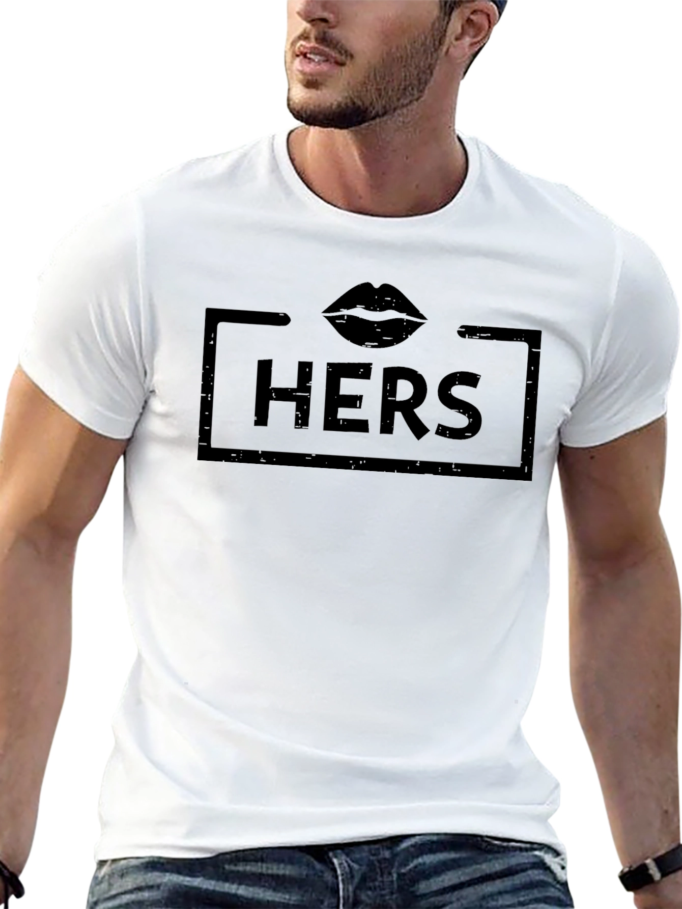 Hers Lips Graphic Black T-Shirt