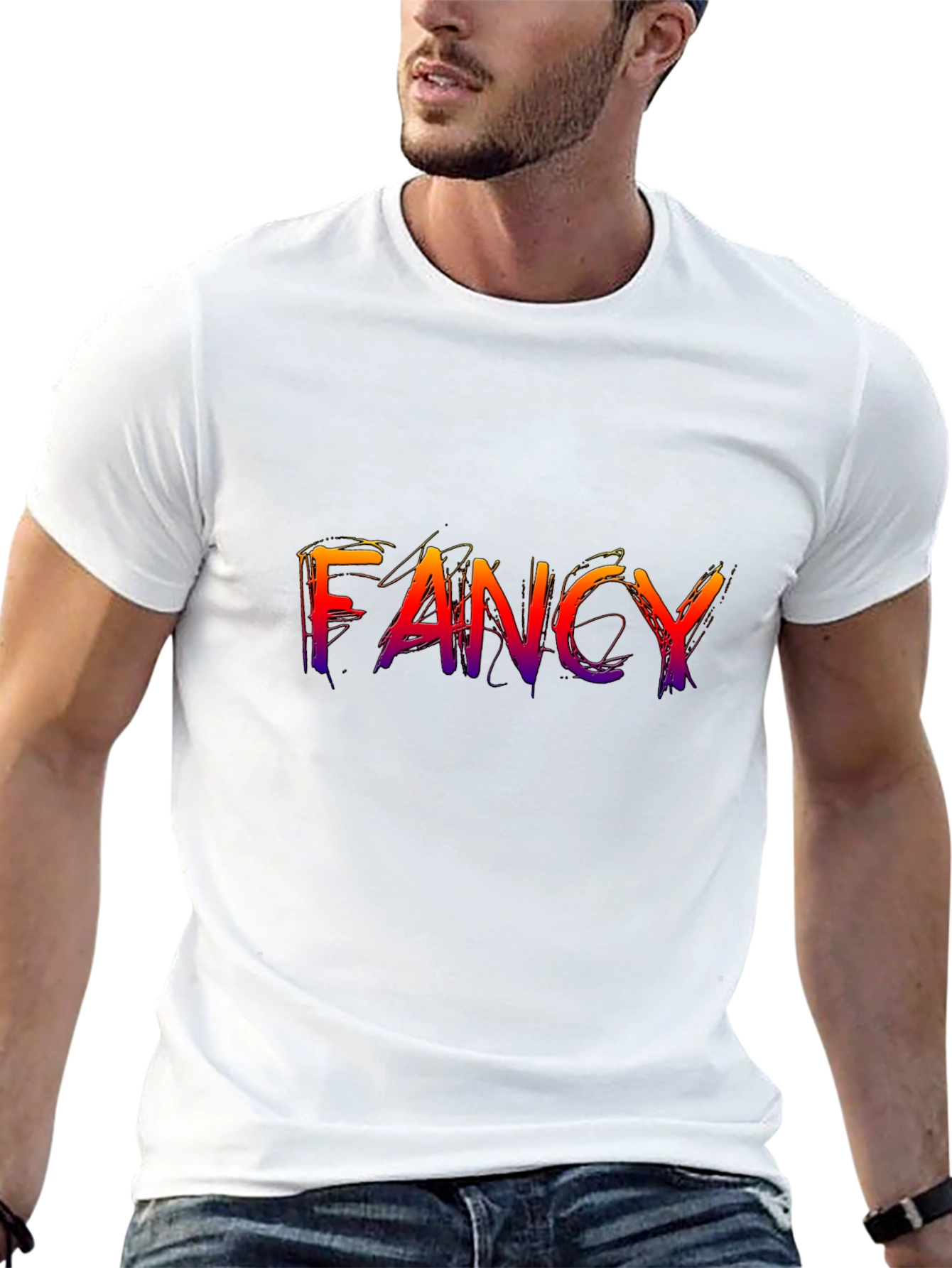 Fancy Graphic Tee - Stylish Mens Black T-Shirt