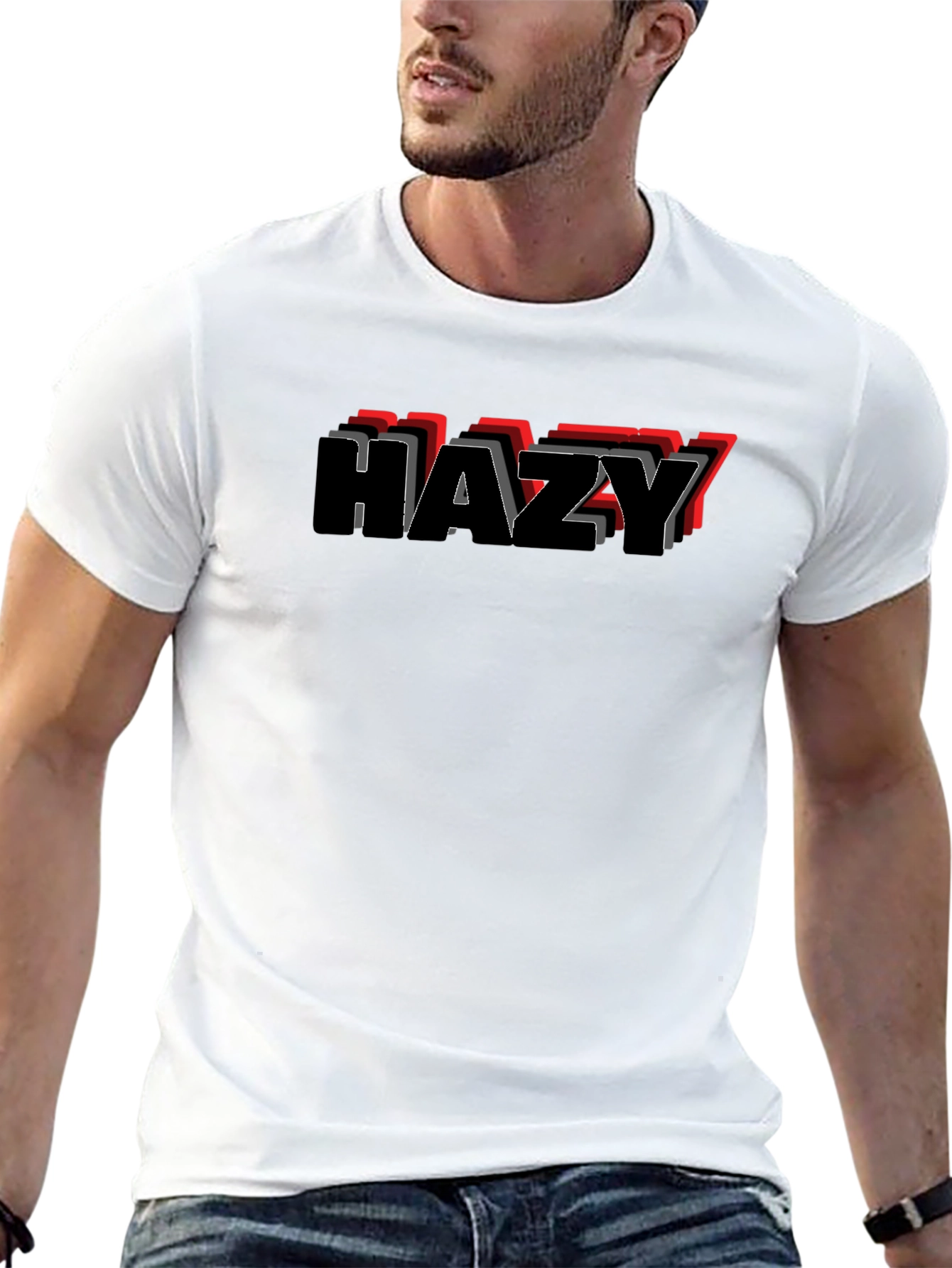 HAZY Mens Graphic T-Shirt - Casual Style