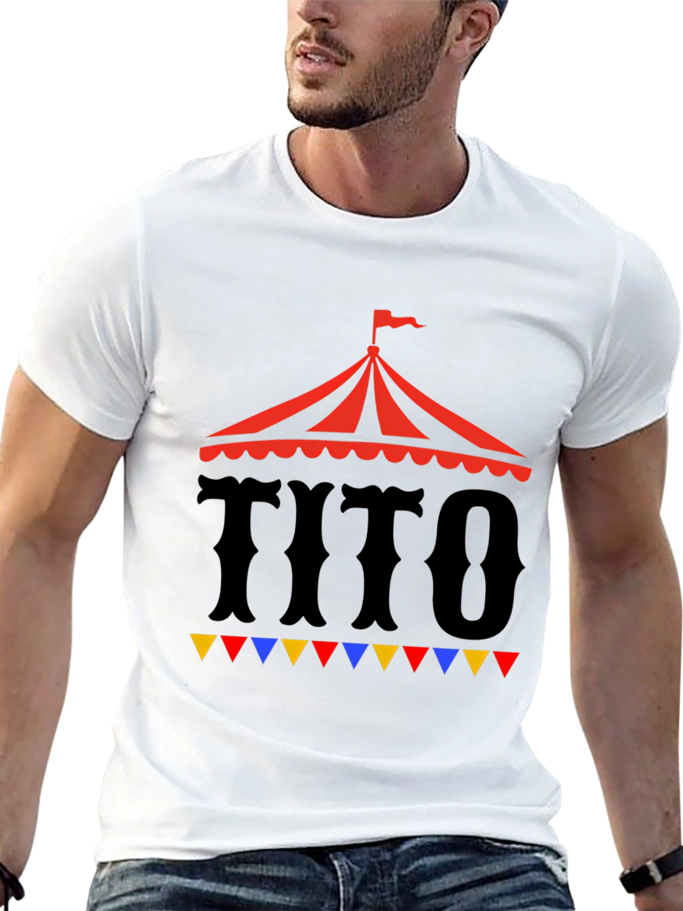 TITO Circus Tent Graphic Tee - Black Cotton T-Shirt