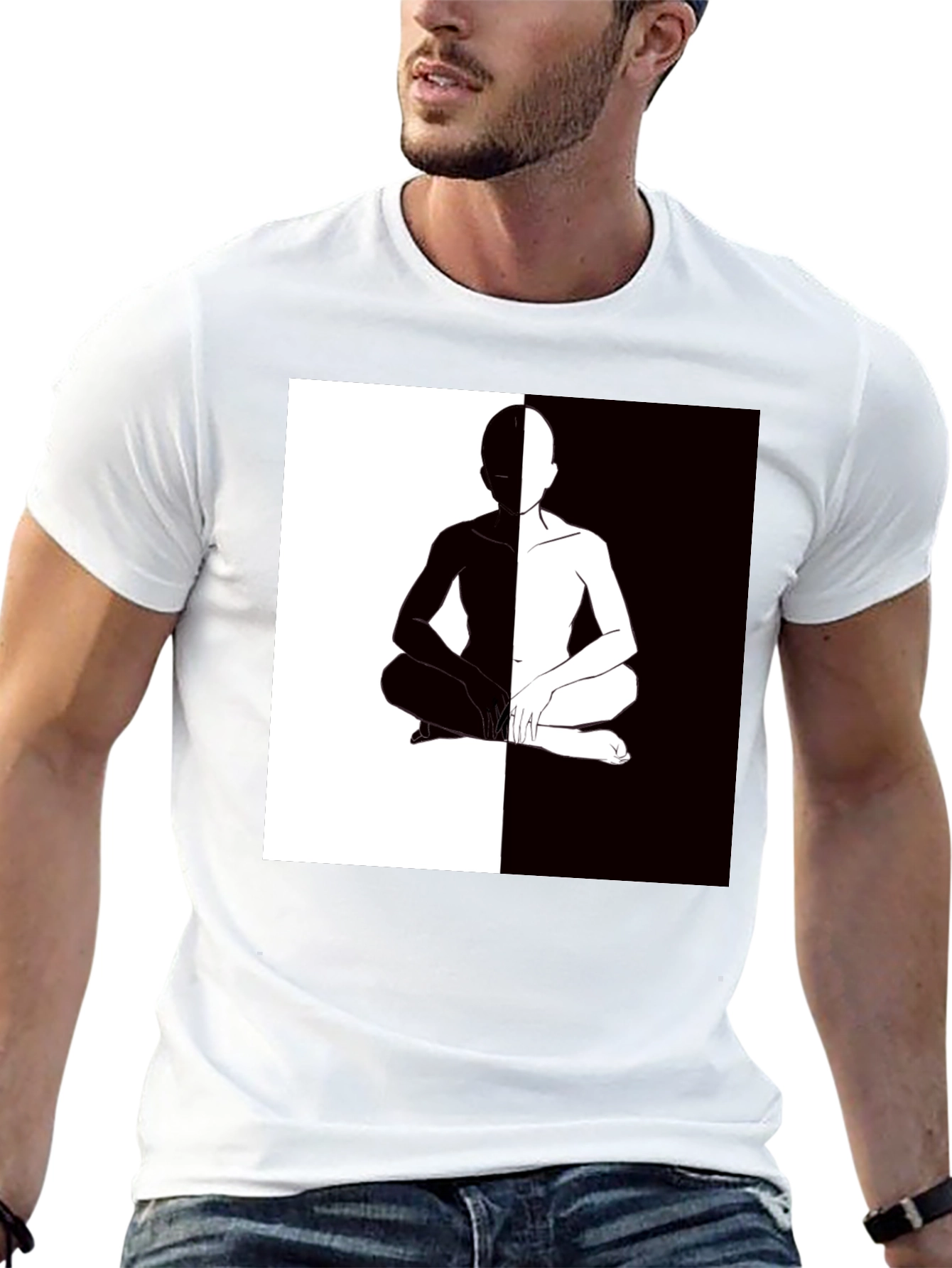 Yin Yang Silhouette Graphic Tee