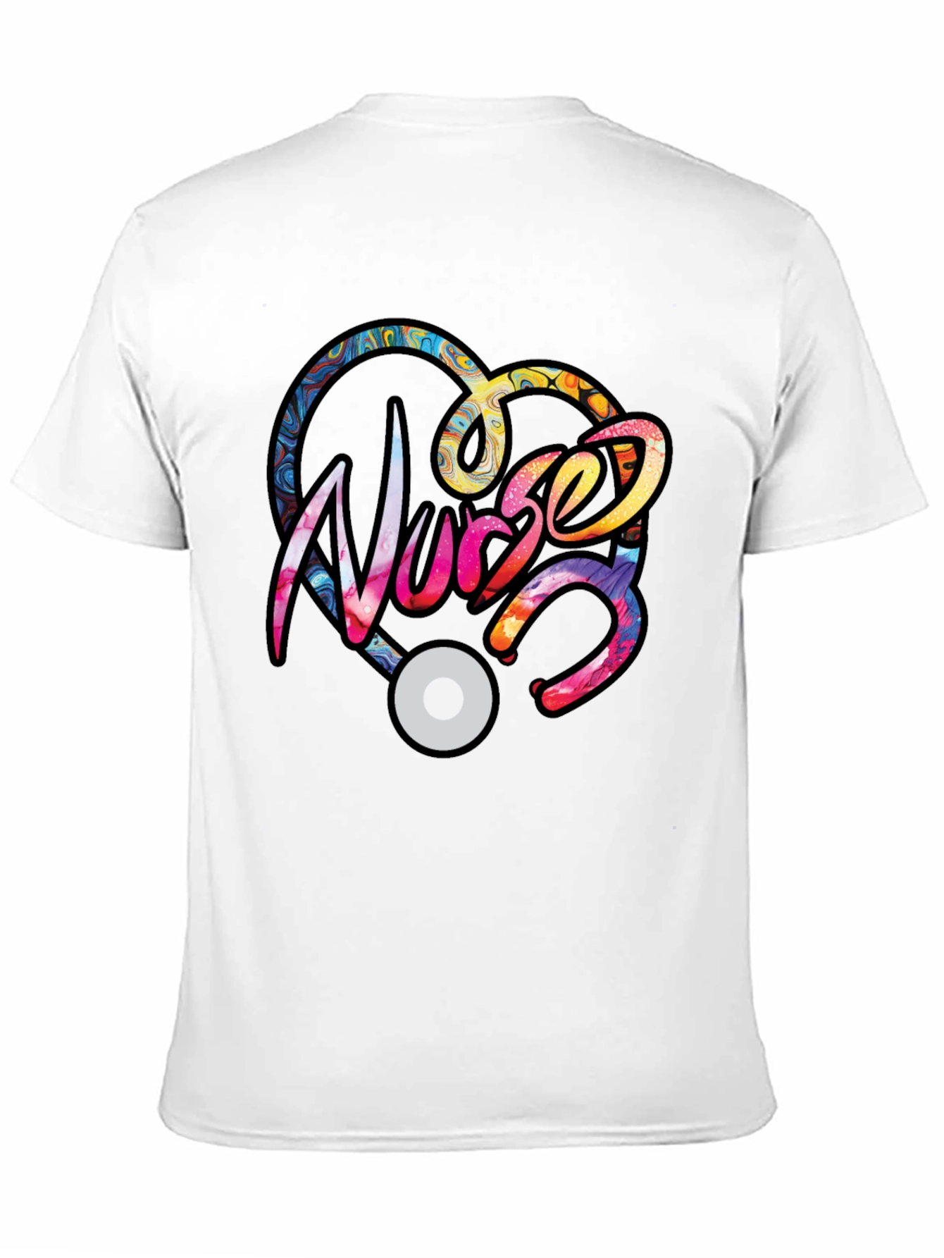 Nurse Heart Stethoscope Graphic T-Shirt