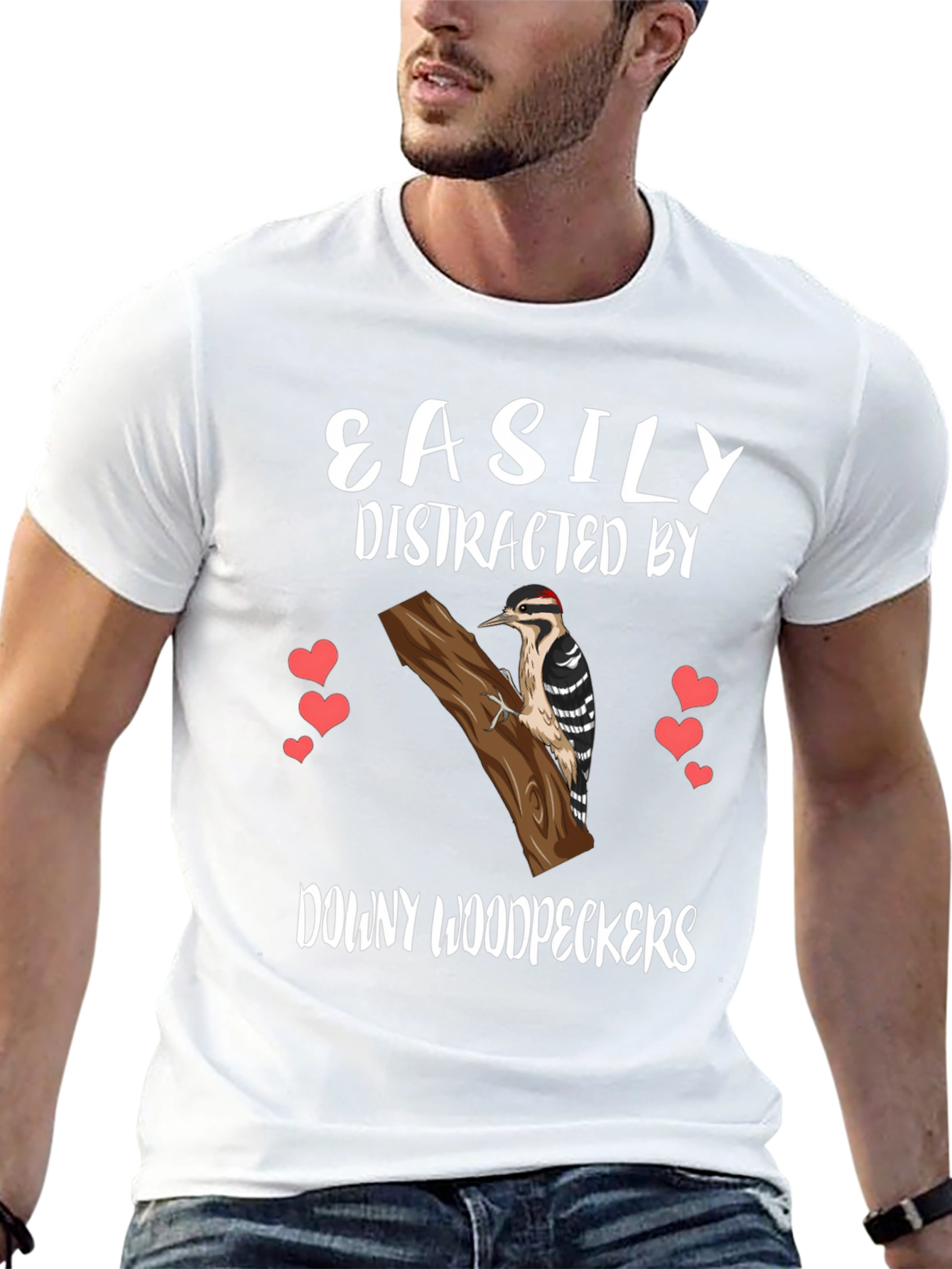 Downy Woodpecker Tee - Easily Distracted Bird Lover Shirt