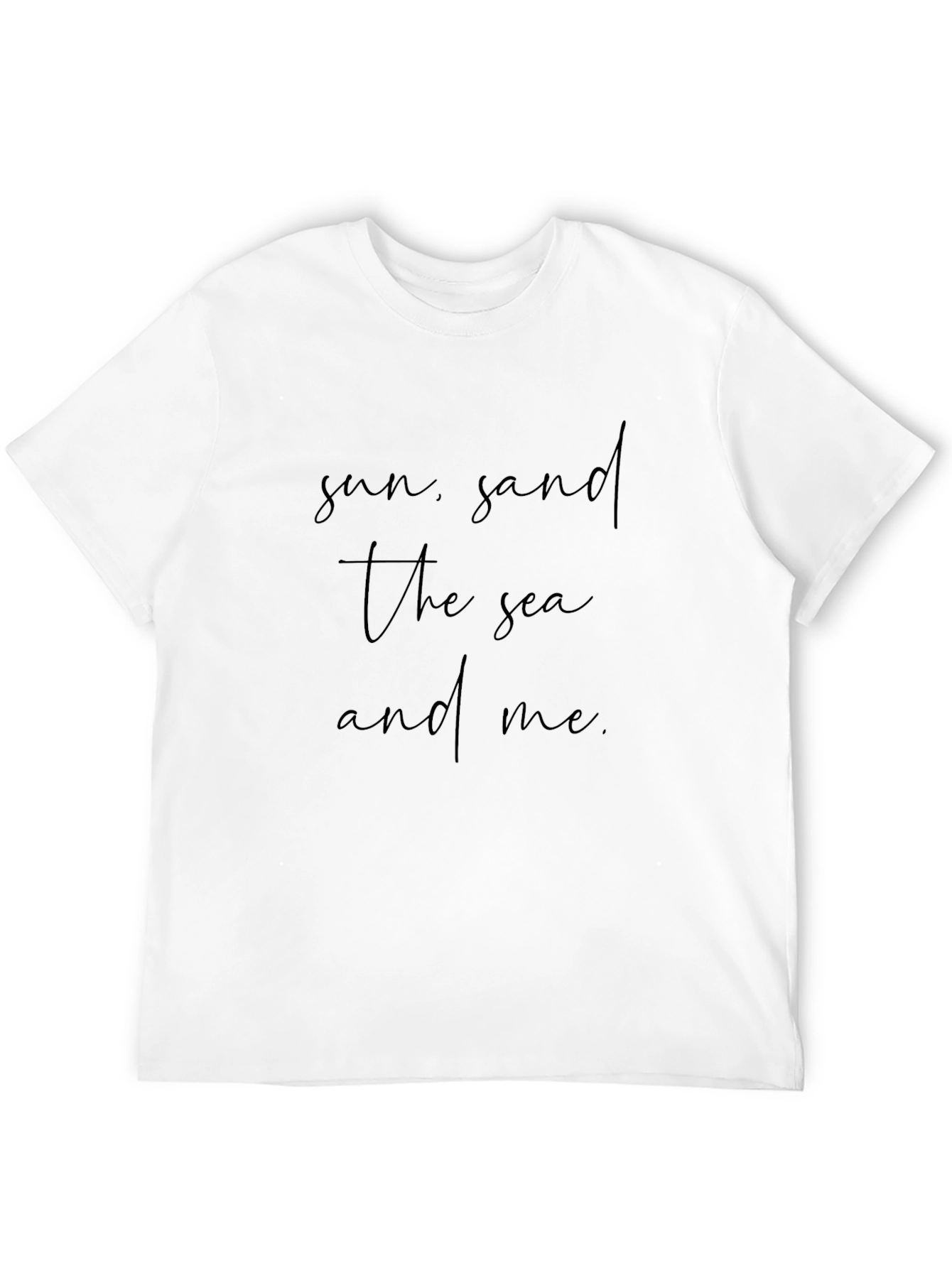 Sun Sand Sea and Me Black Graphic T-Shirt