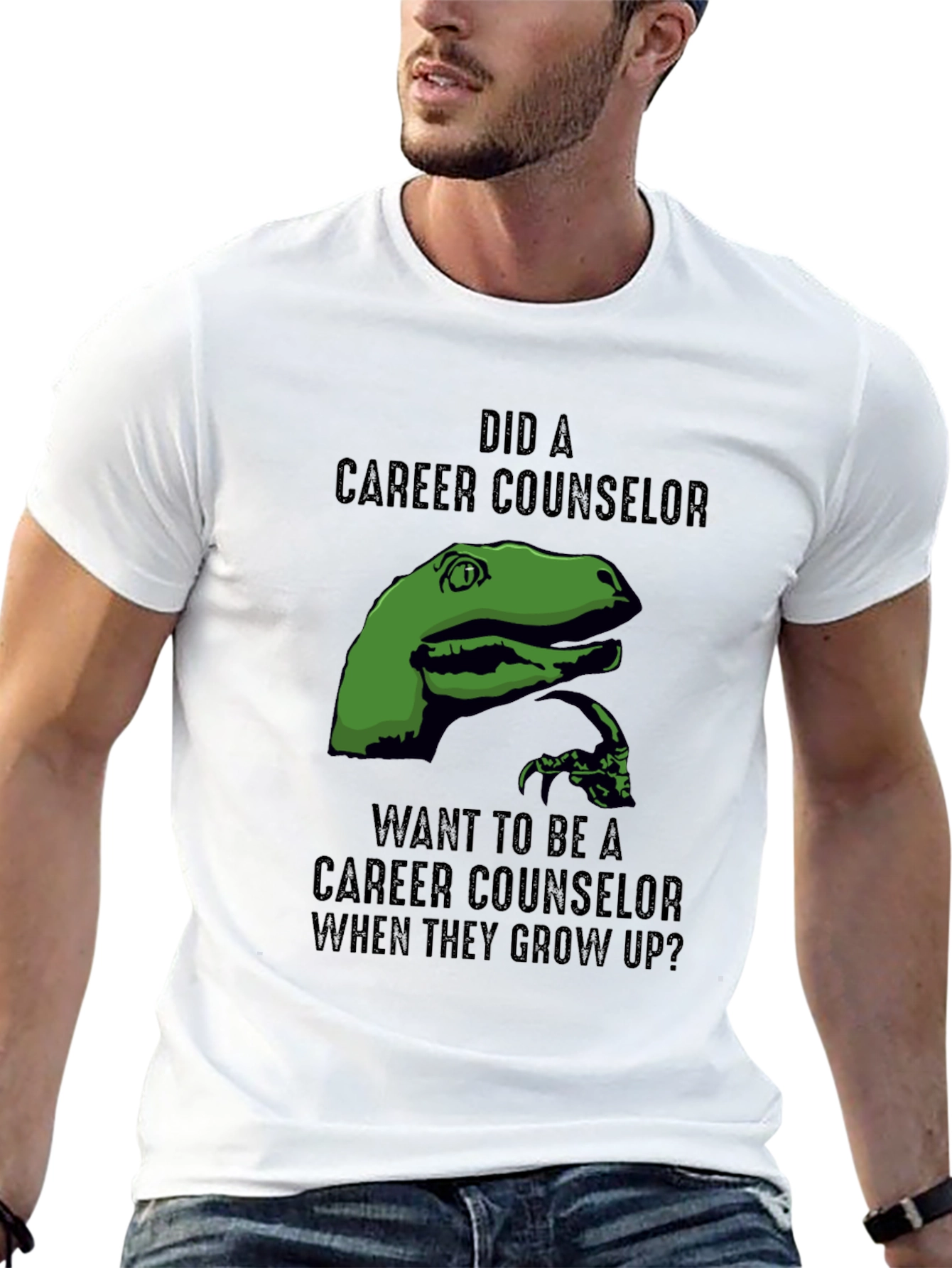 Dinosaur Career Counselor Humor T-Shirt