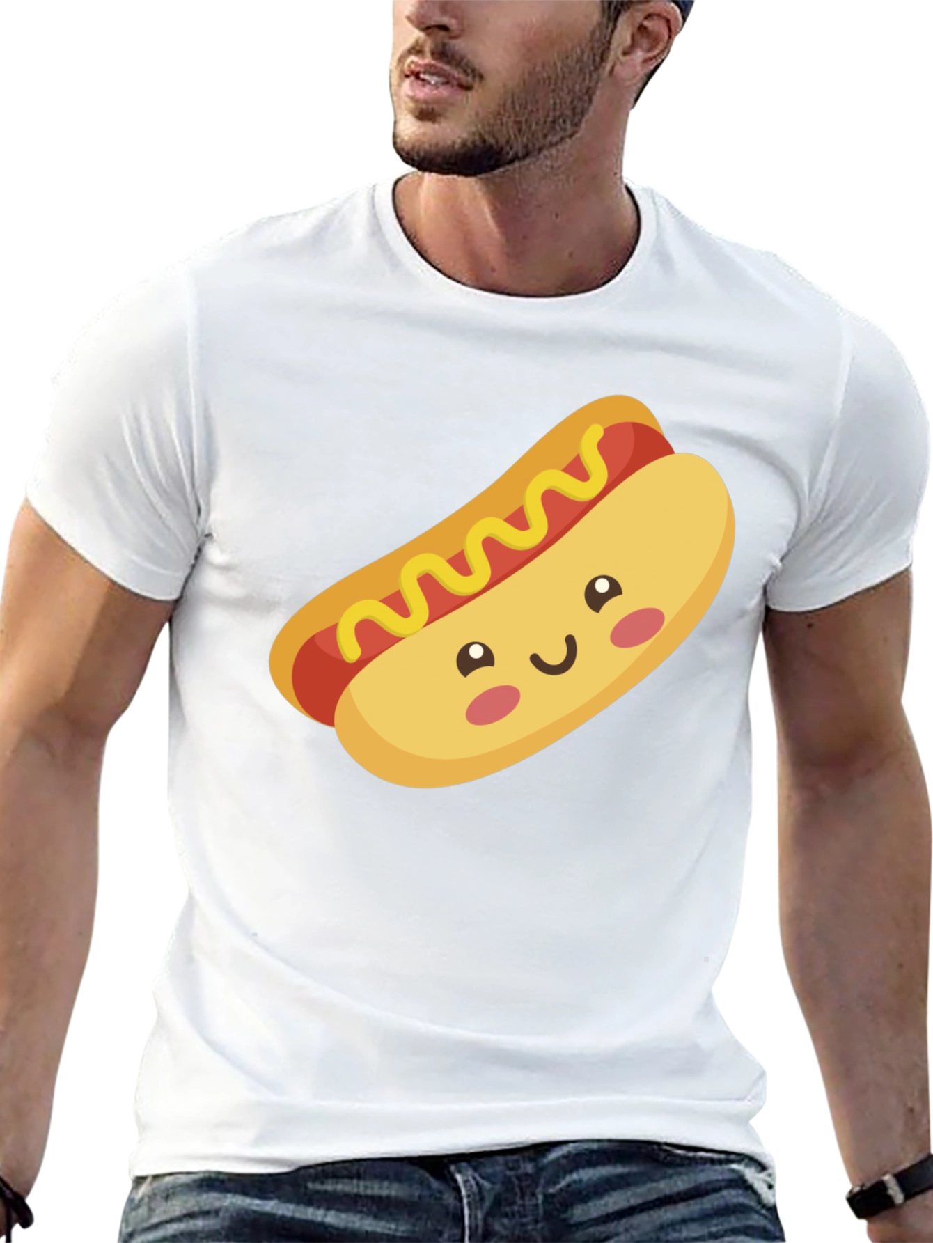 Hot Dog Graphic Black T-Shirt