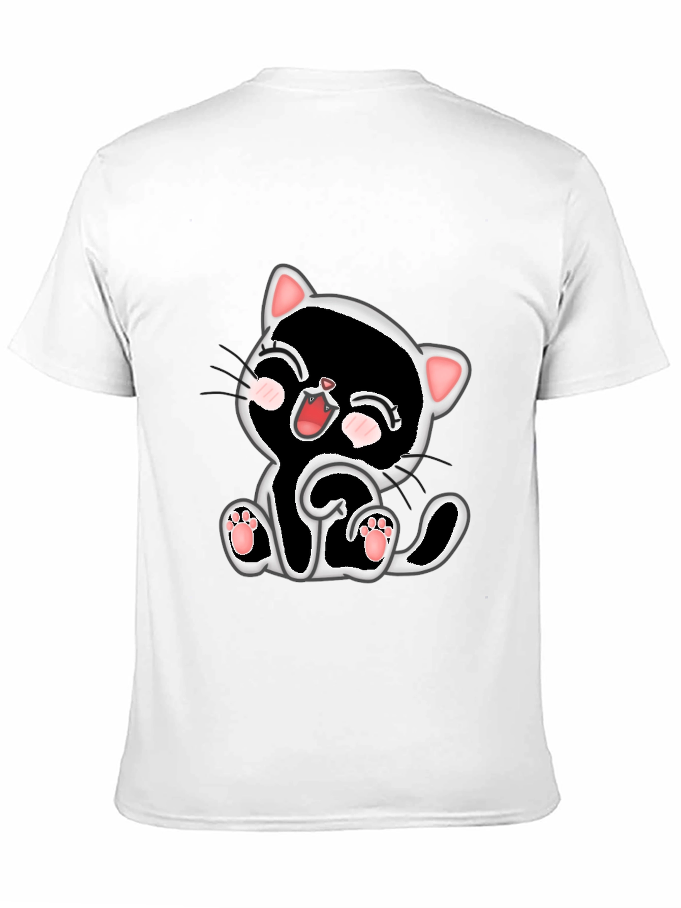 Cute Kitten Graphic Tee - Black