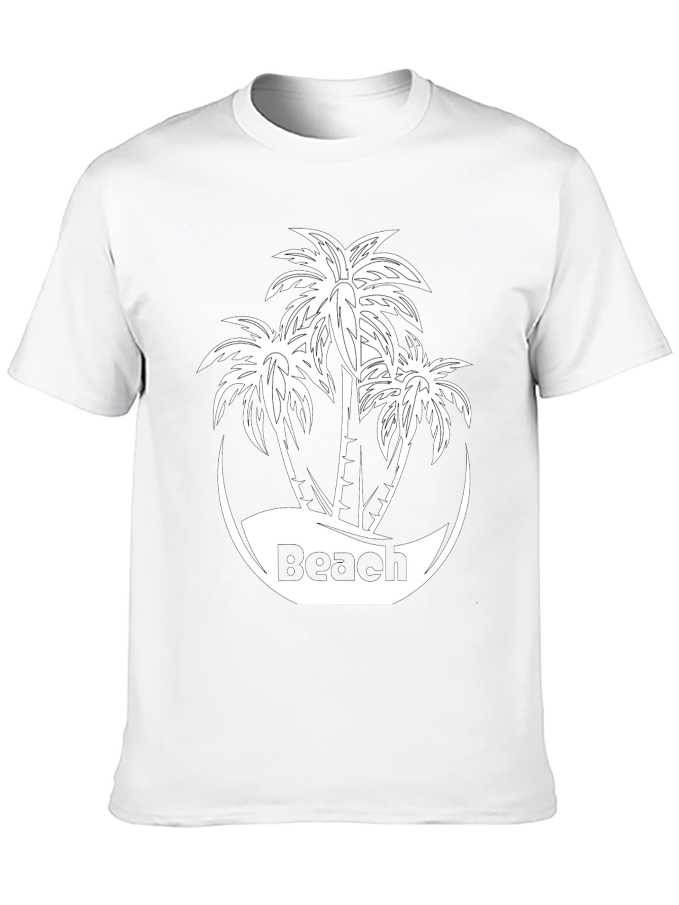 Black Beach Palm Tree T-Shirt