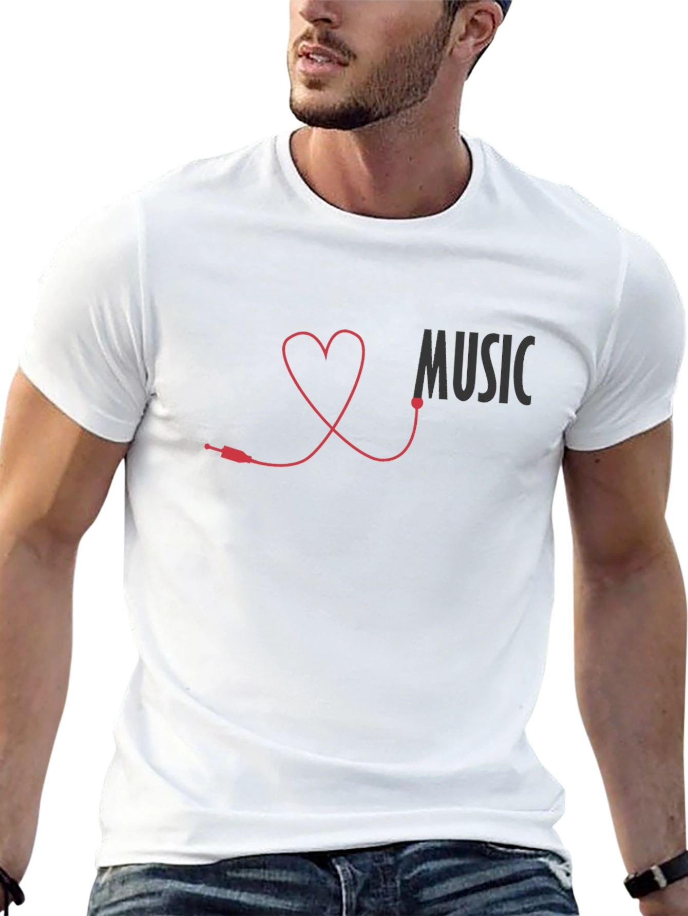 Music Lover Heartbeat T-Shirt - Stylish Graphic Tee