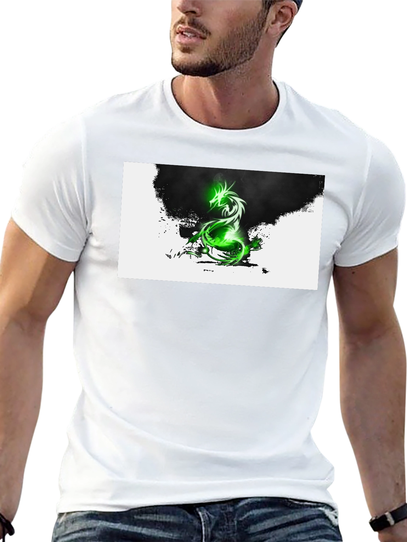 Green Dragon Graphic T-Shirt - Black