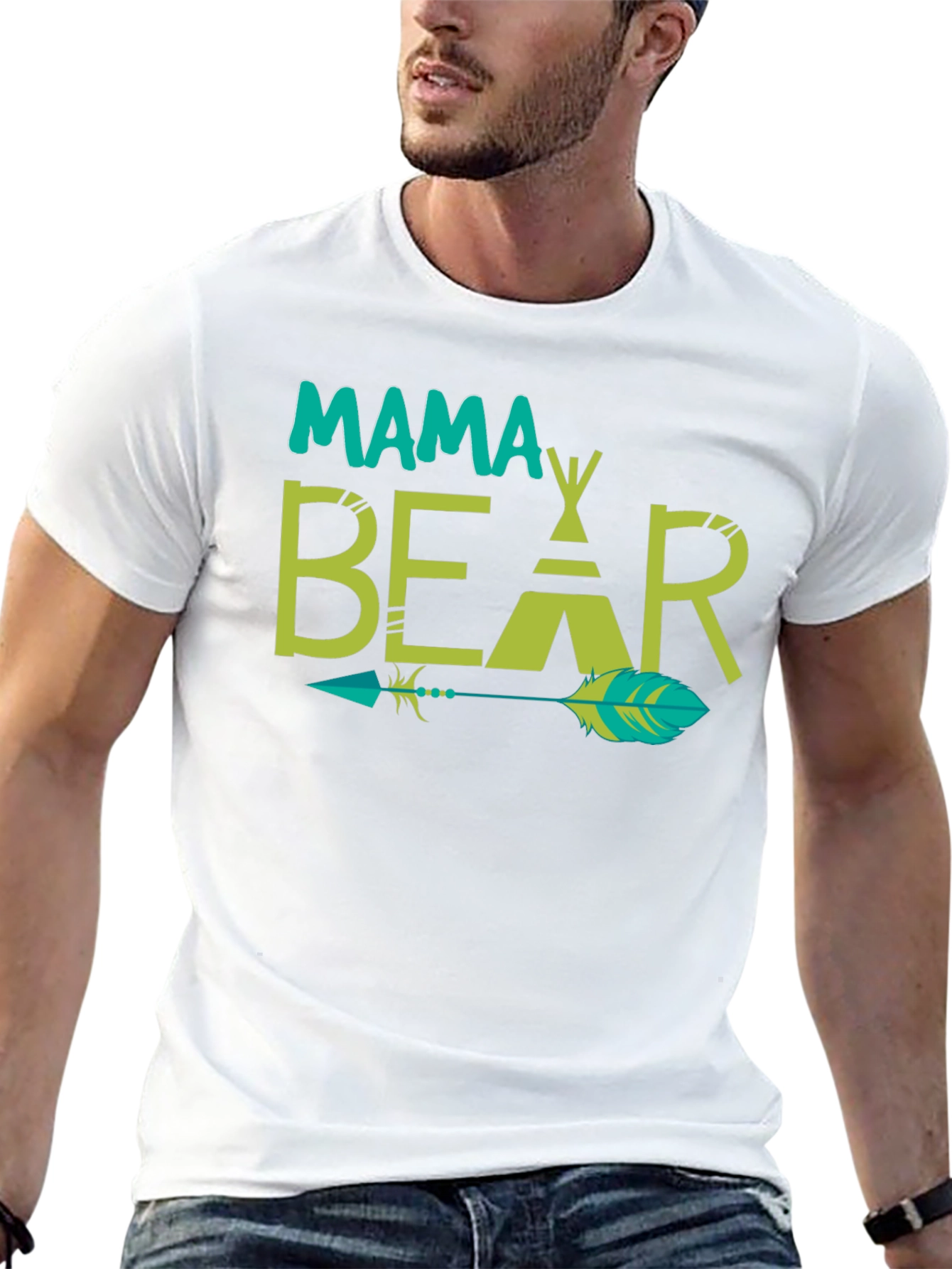 Mama Bear Tee - Graphic Print Arrow Design