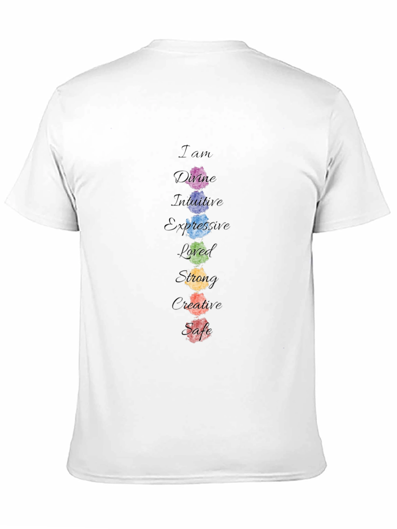 Affirmation Chakra T-Shirt: Divine Intuitive Strong