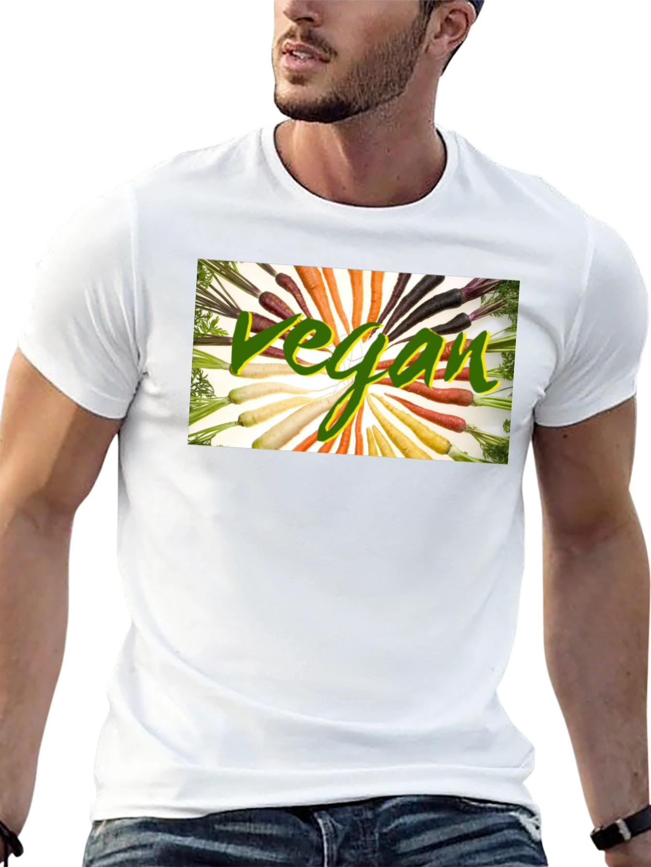 Vegan Carrot T-Shirt - Black Cotton Blend