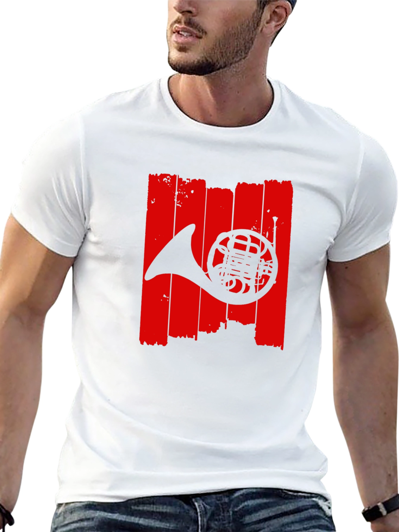 French Horn Graphic T-Shirt - Music Lover Tee
