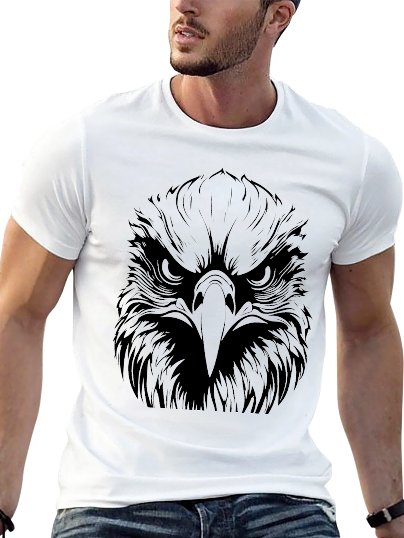 Mens Black Eagle Graphic T-Shirt