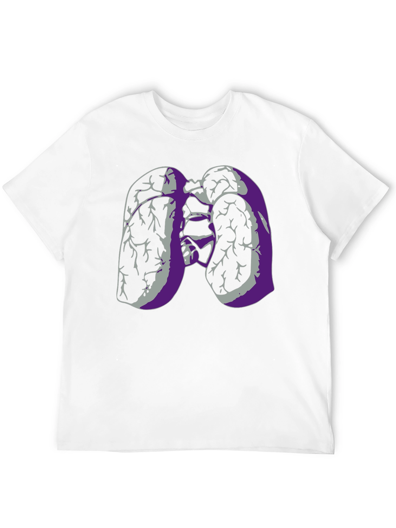 Lung Anatomy Graphic Print Black T-Shirt