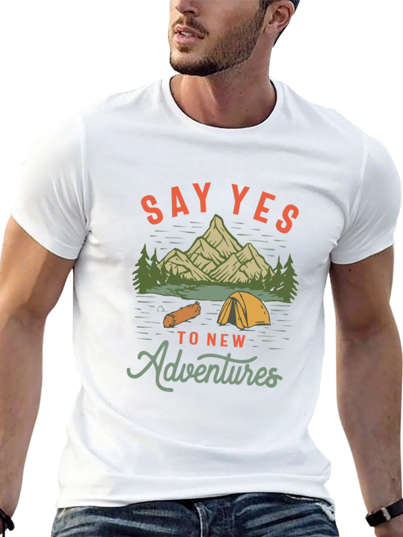 Adventure Awaits: Say Yes Black Graphic Tee