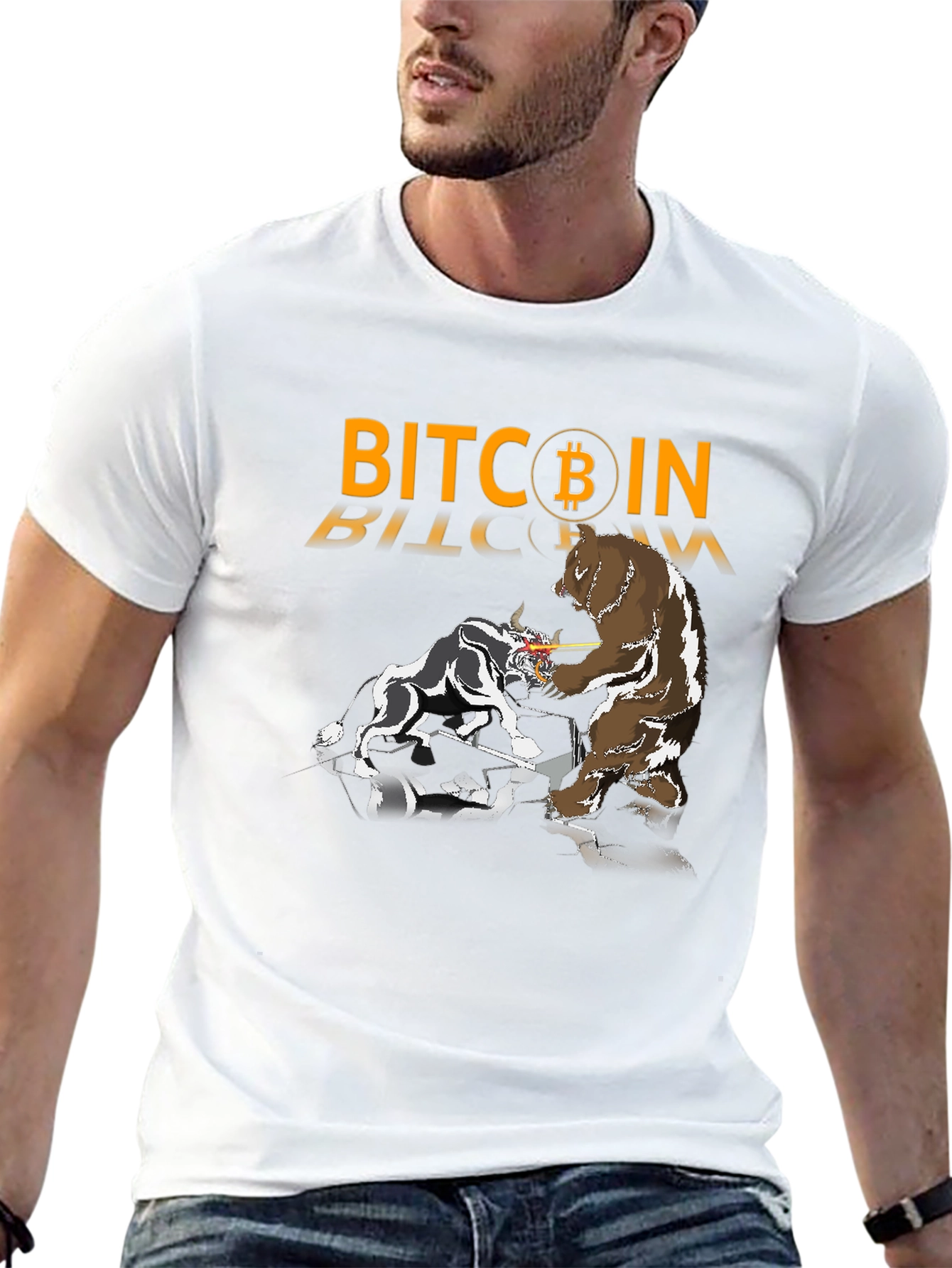 Bitcoin Bull vs Bear Black T-Shirt