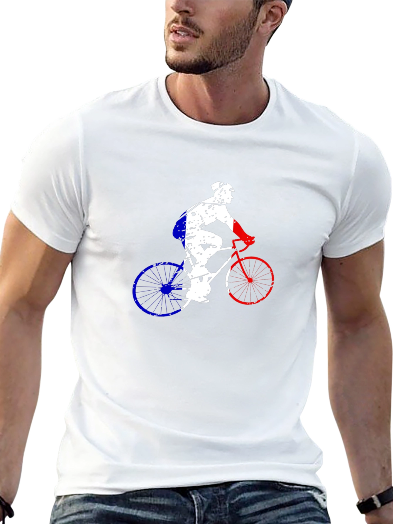 Cycling France Flag Graphic Tee - Black