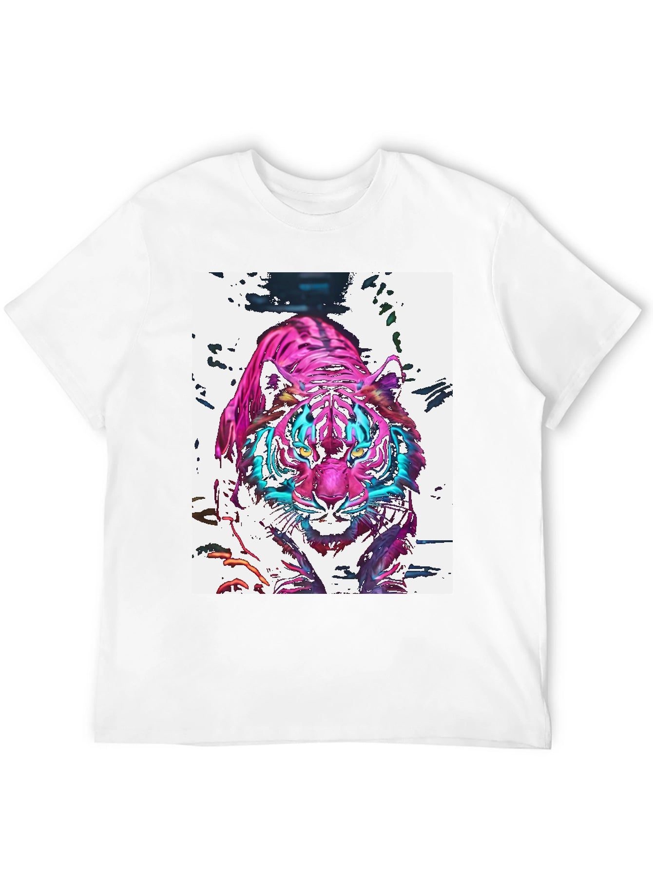 Vibrant Tiger Graphic Tee - Stylish Mens T-Shirt