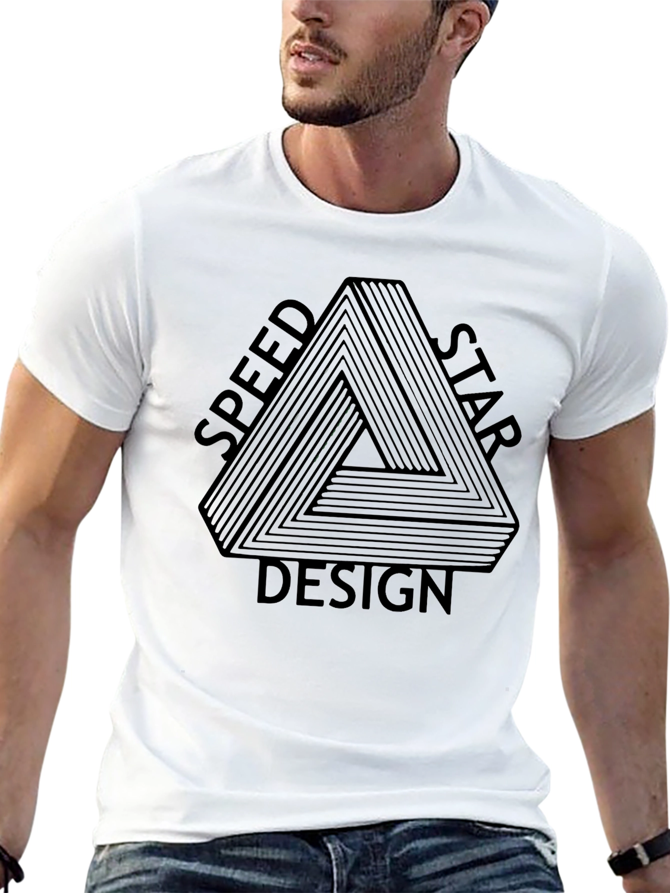Optical Illusion Graphic Tee - Speed Star Design