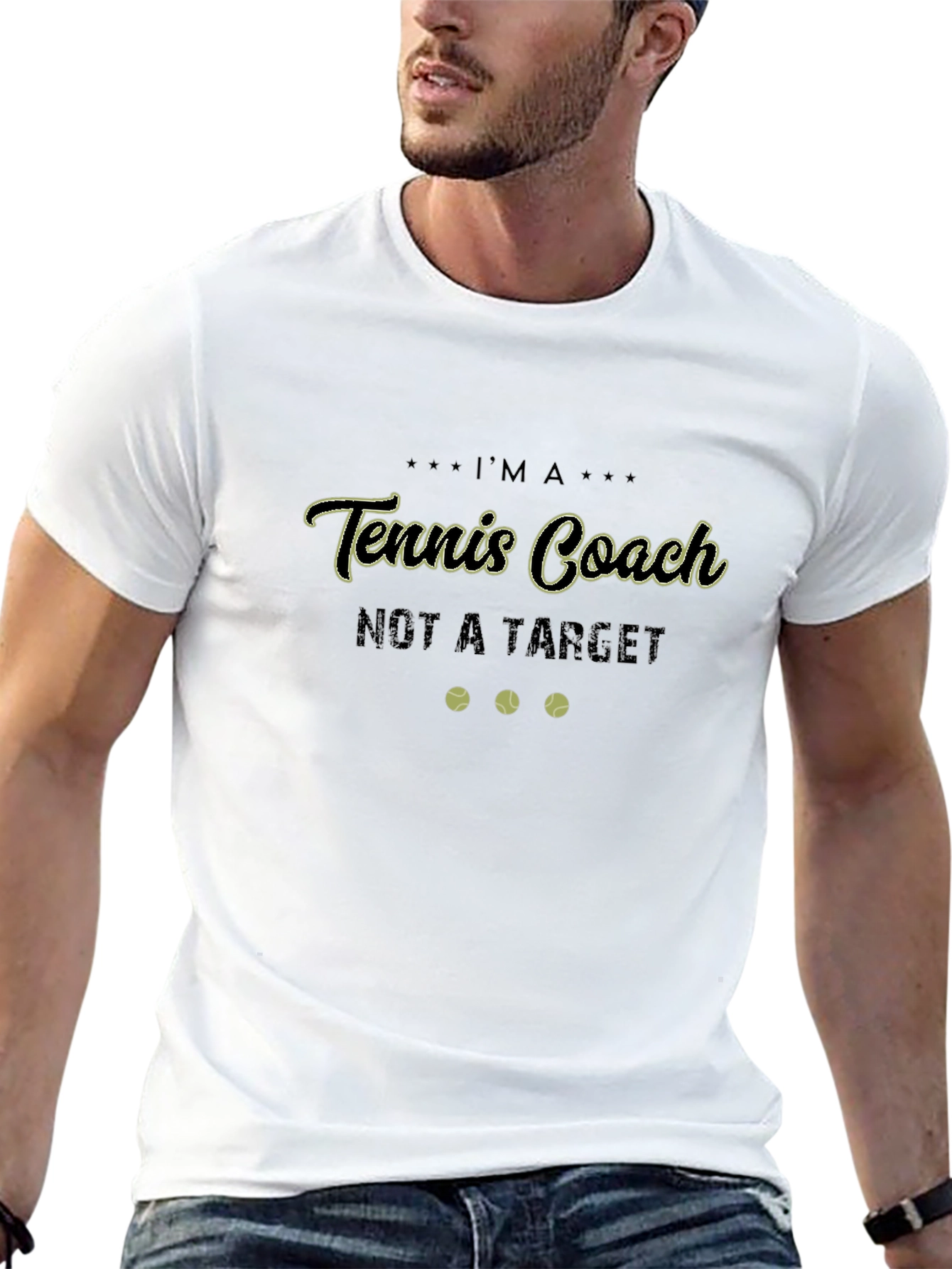 Tennis Coach T-Shirt - Black Graphic Tee