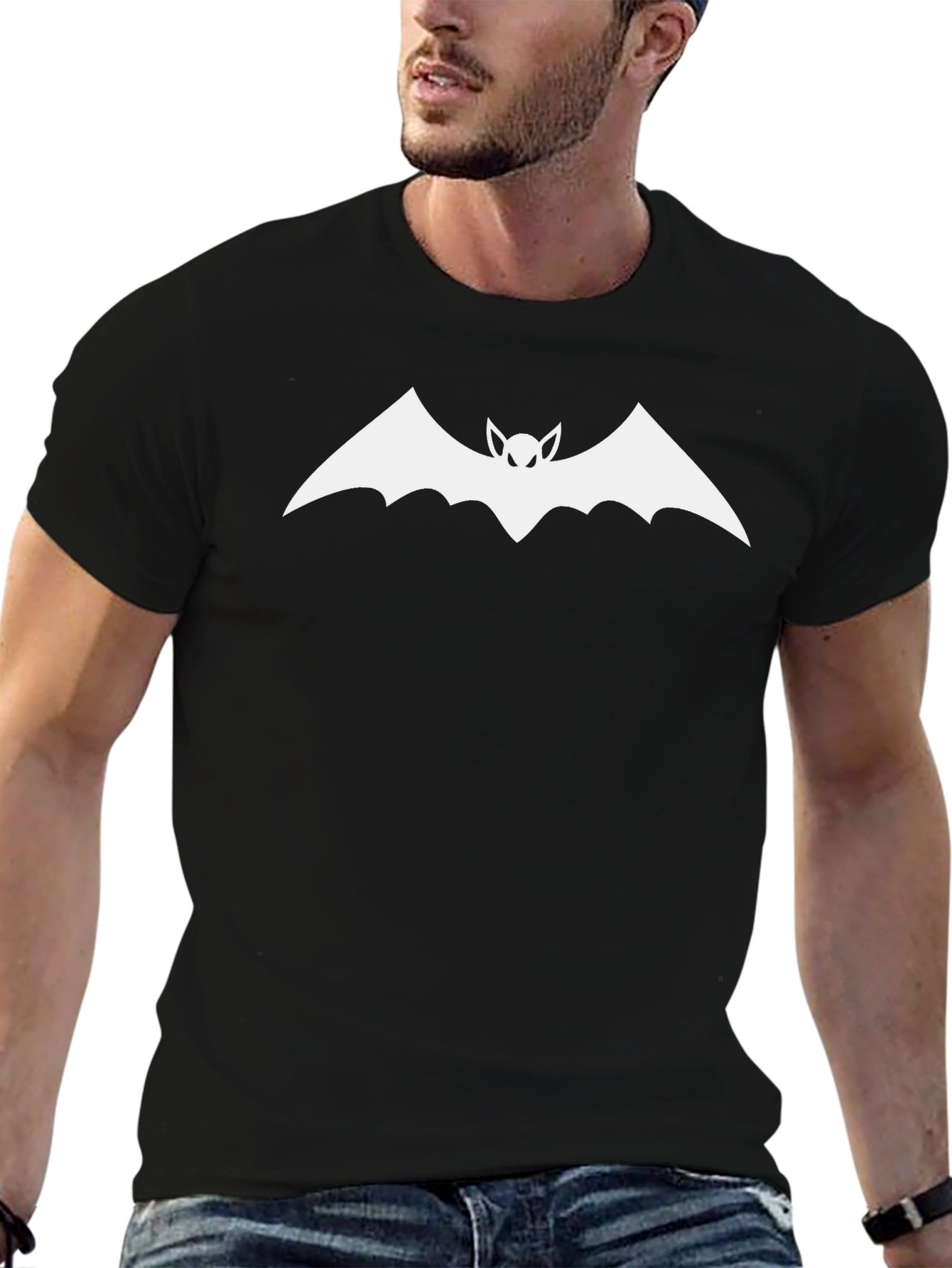 Bat Graphic Black T-Shirt - Cool Casual Tee