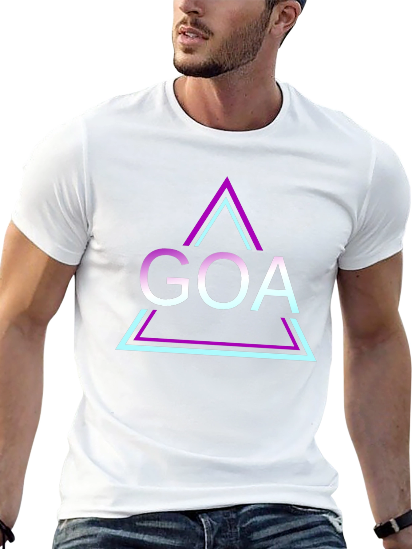 Retro Goa Triangle T-Shirt - Black Graphic Tee