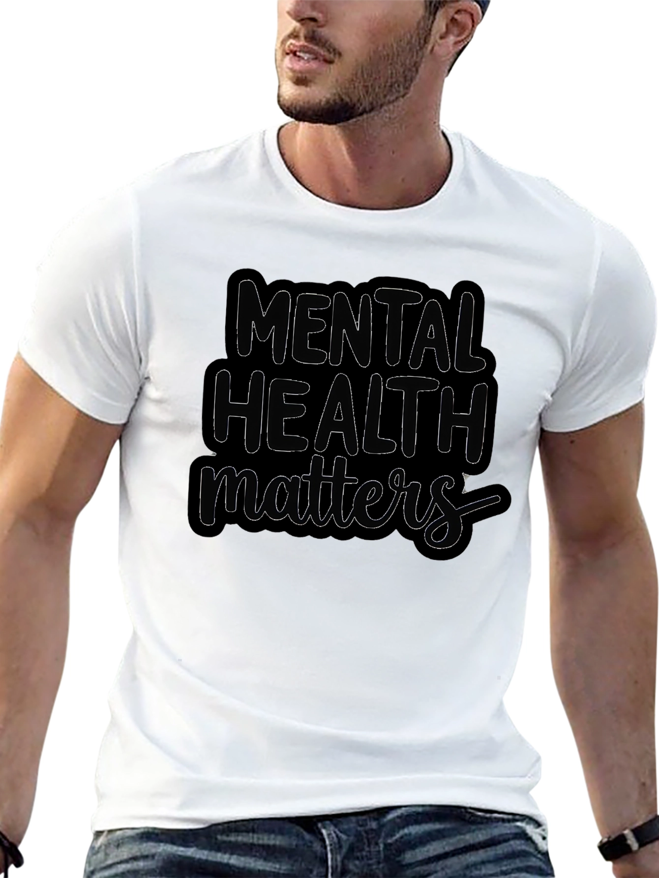 Mental Health Matters Black Graphic T-Shirt