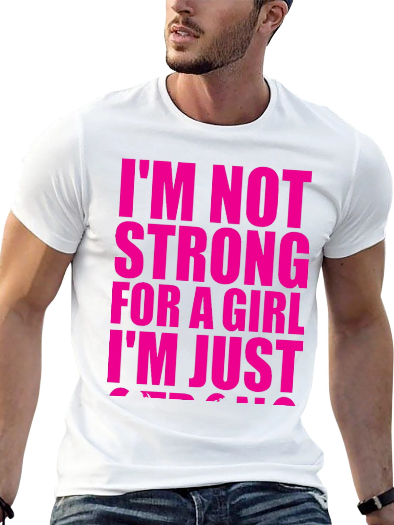Strong Girl Graphic Tee - Black Cotton Casual Shirt
