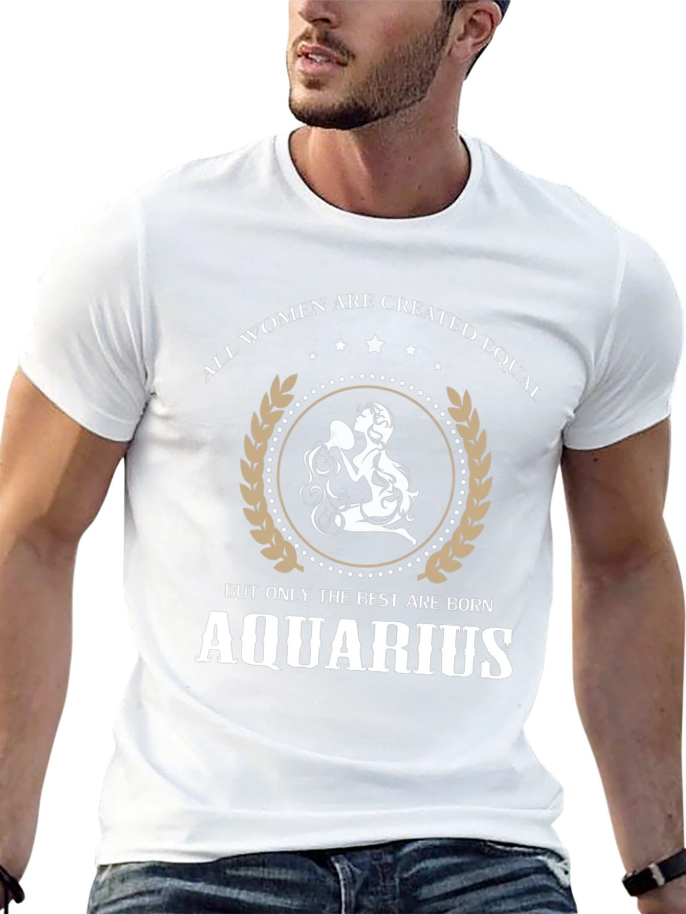 Aquarius Zodiac Womens Graphic Tee - Black