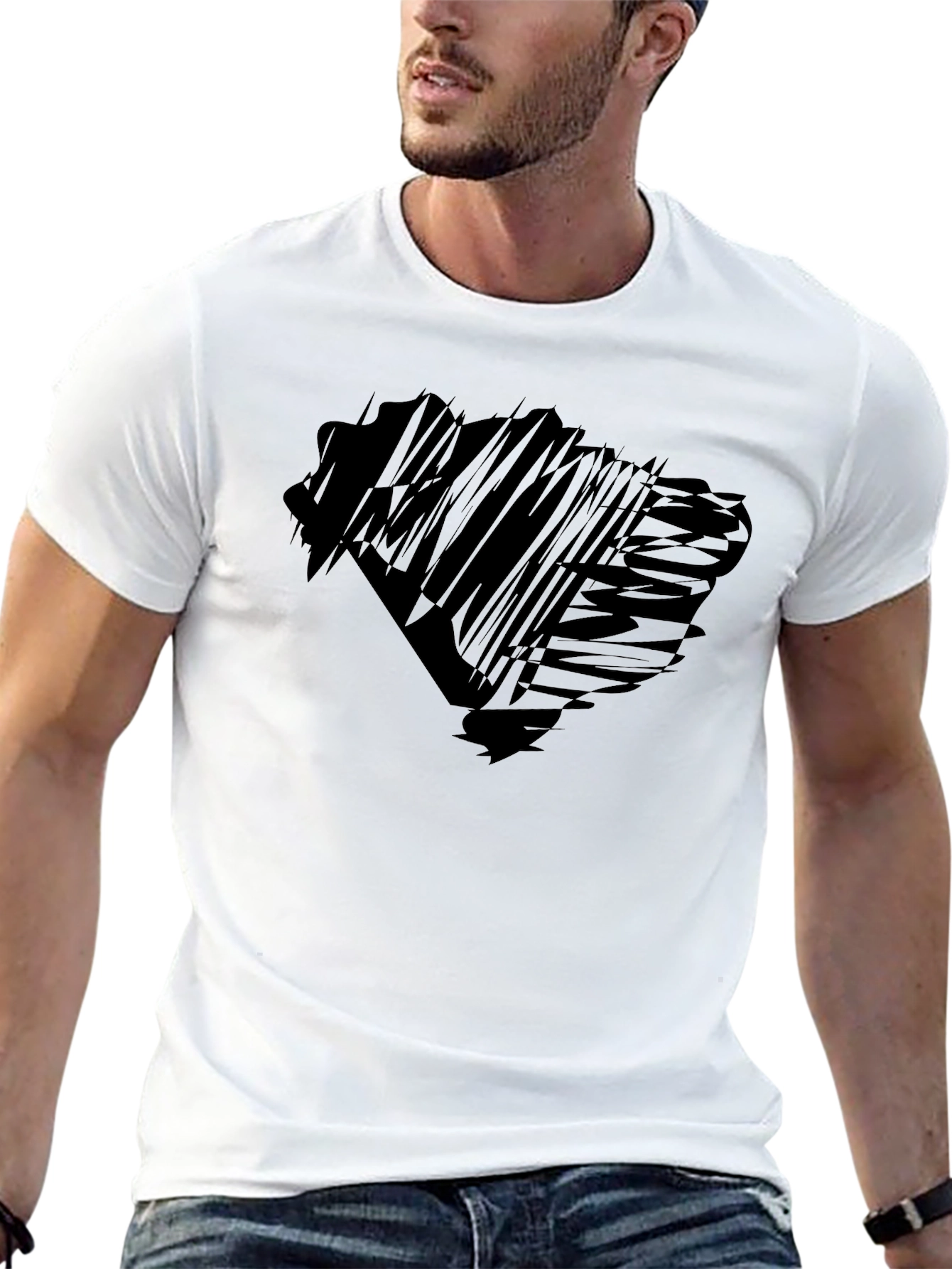 Abstract Graphic Black T-Shirt for Men
