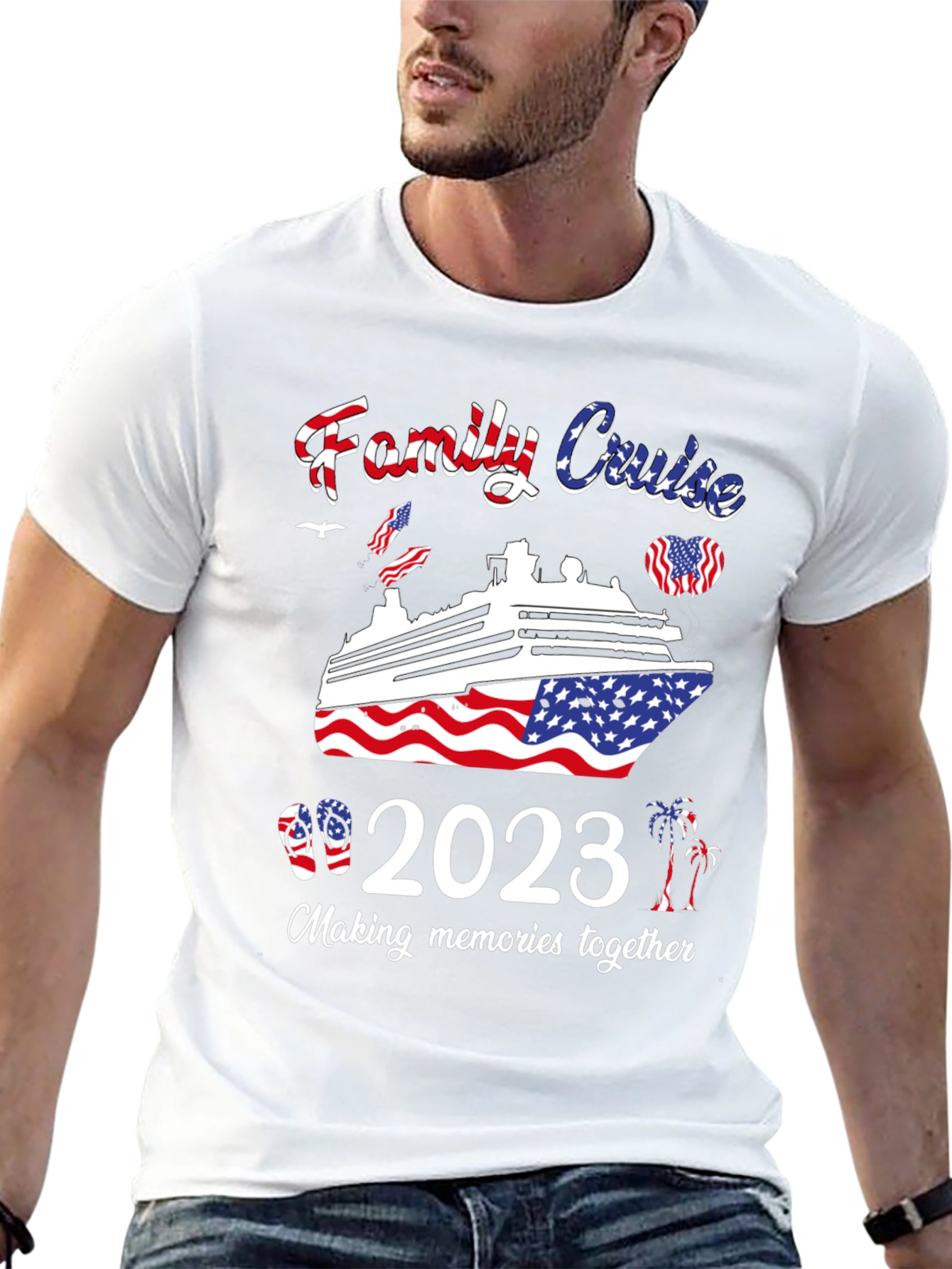 Family Cruise 2023 T-Shirt Patriotic USA Trip