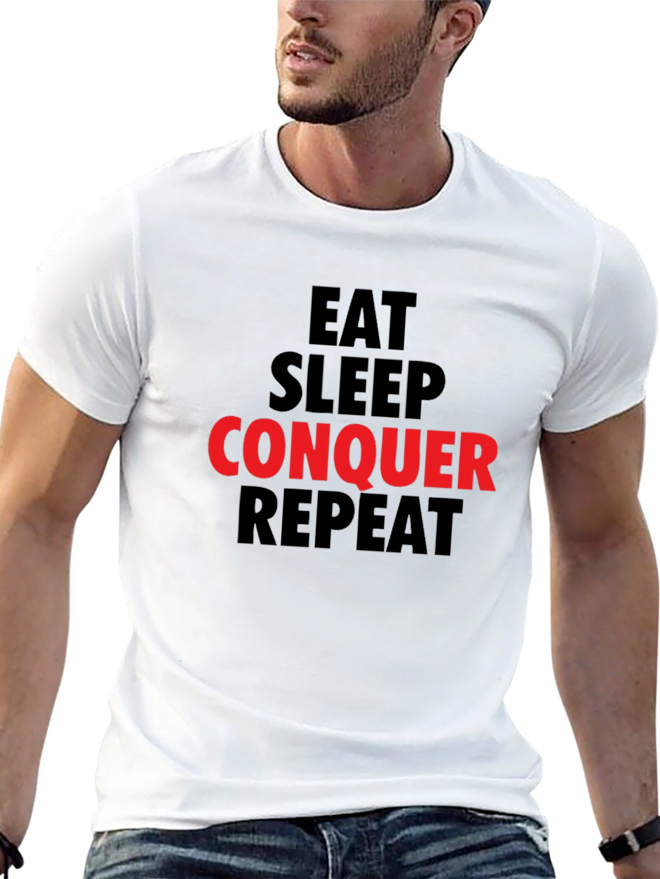 Eat Sleep Conquer Repeat Graphic Tee