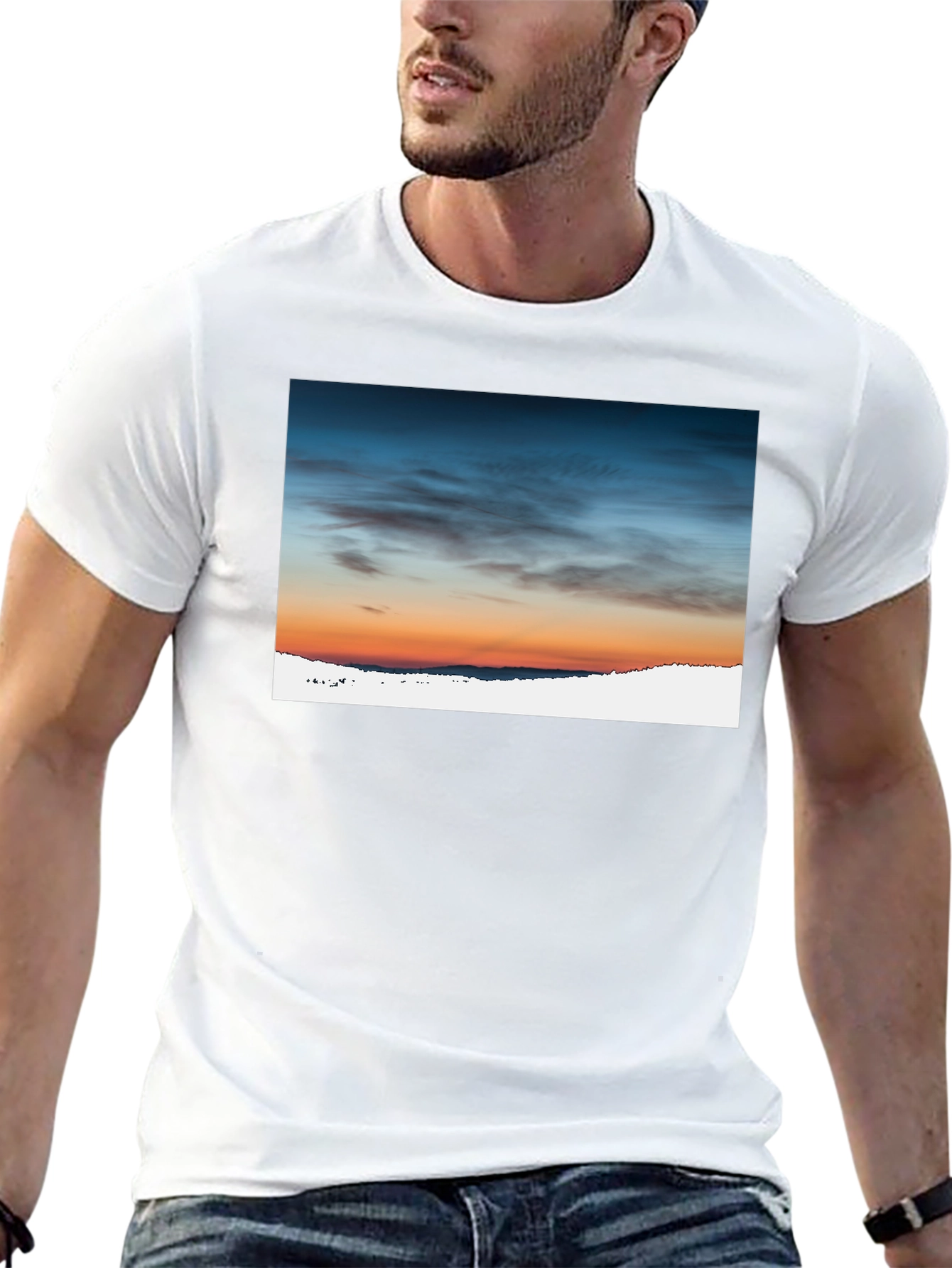 Sunset Sky Graphic Tee - Premium Cotton Blend