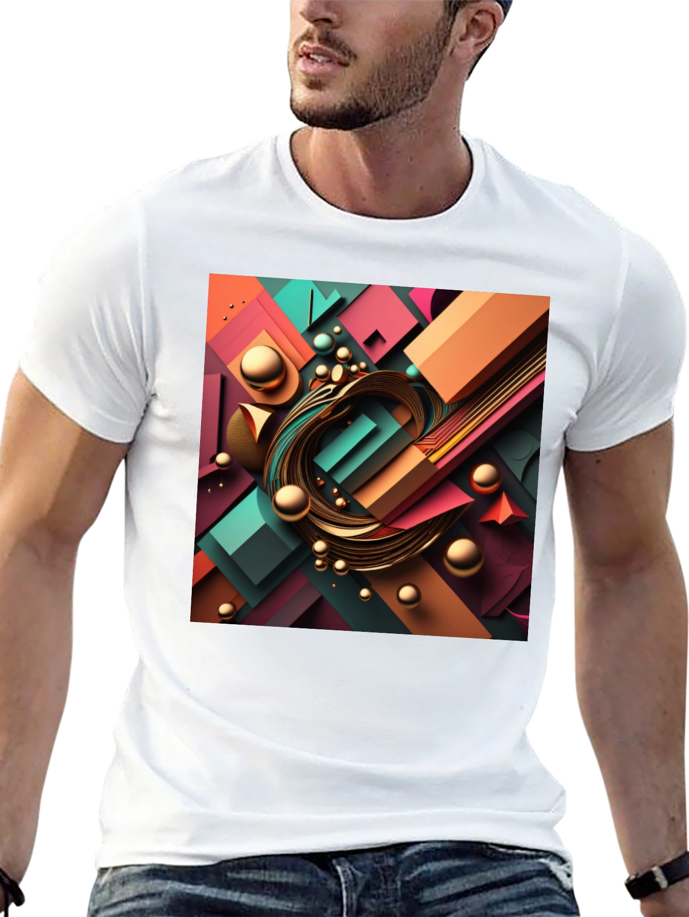 Abstract Geometric Design T-Shirt