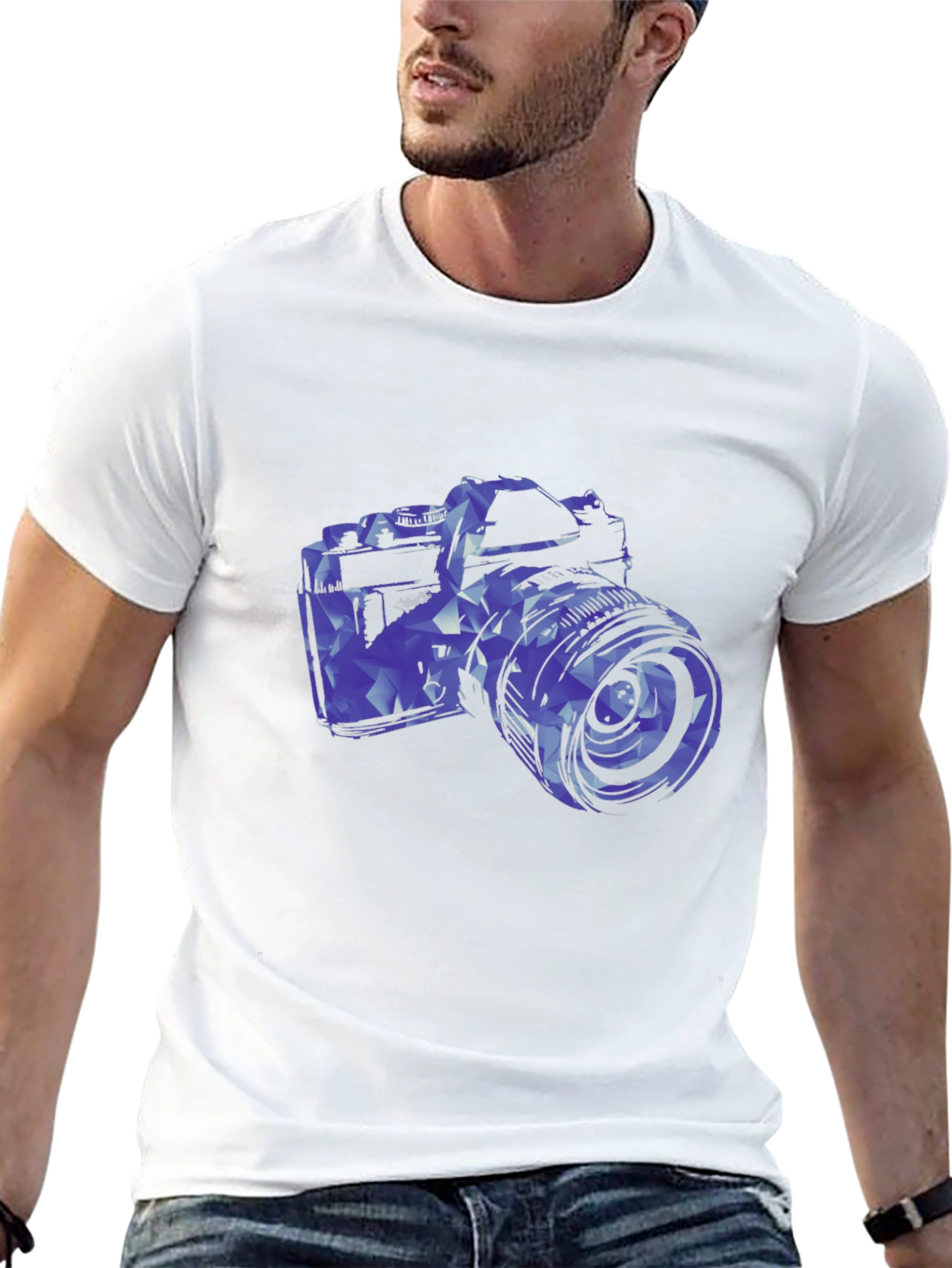 Geometric Camera Graphic T-Shirt