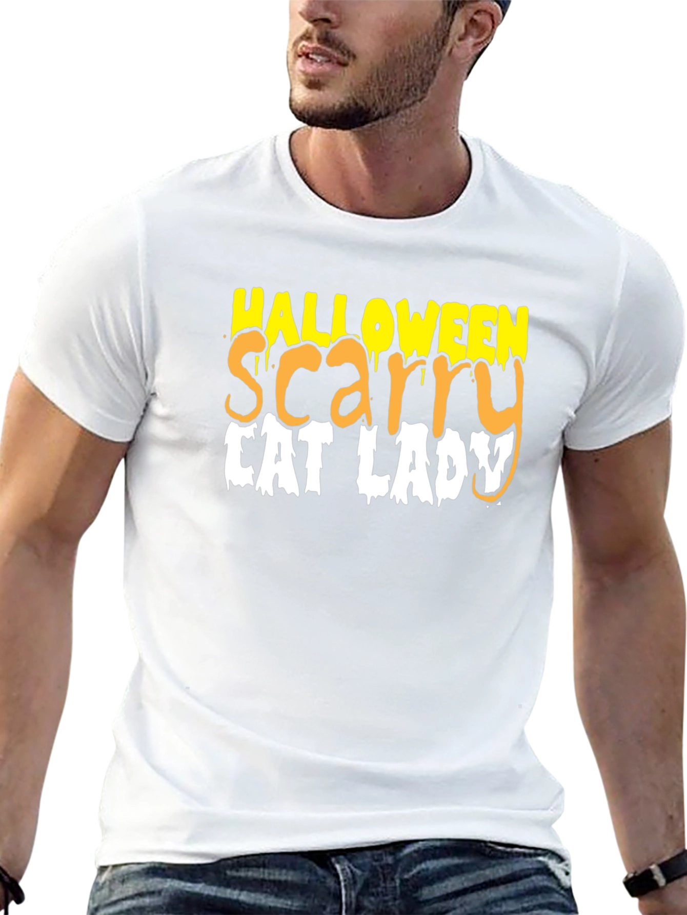 Halloween Scary Cat Lady T-Shirt