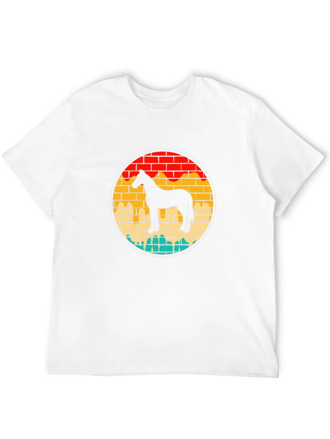 Retro Horse Brick Wall Graphic Tee
