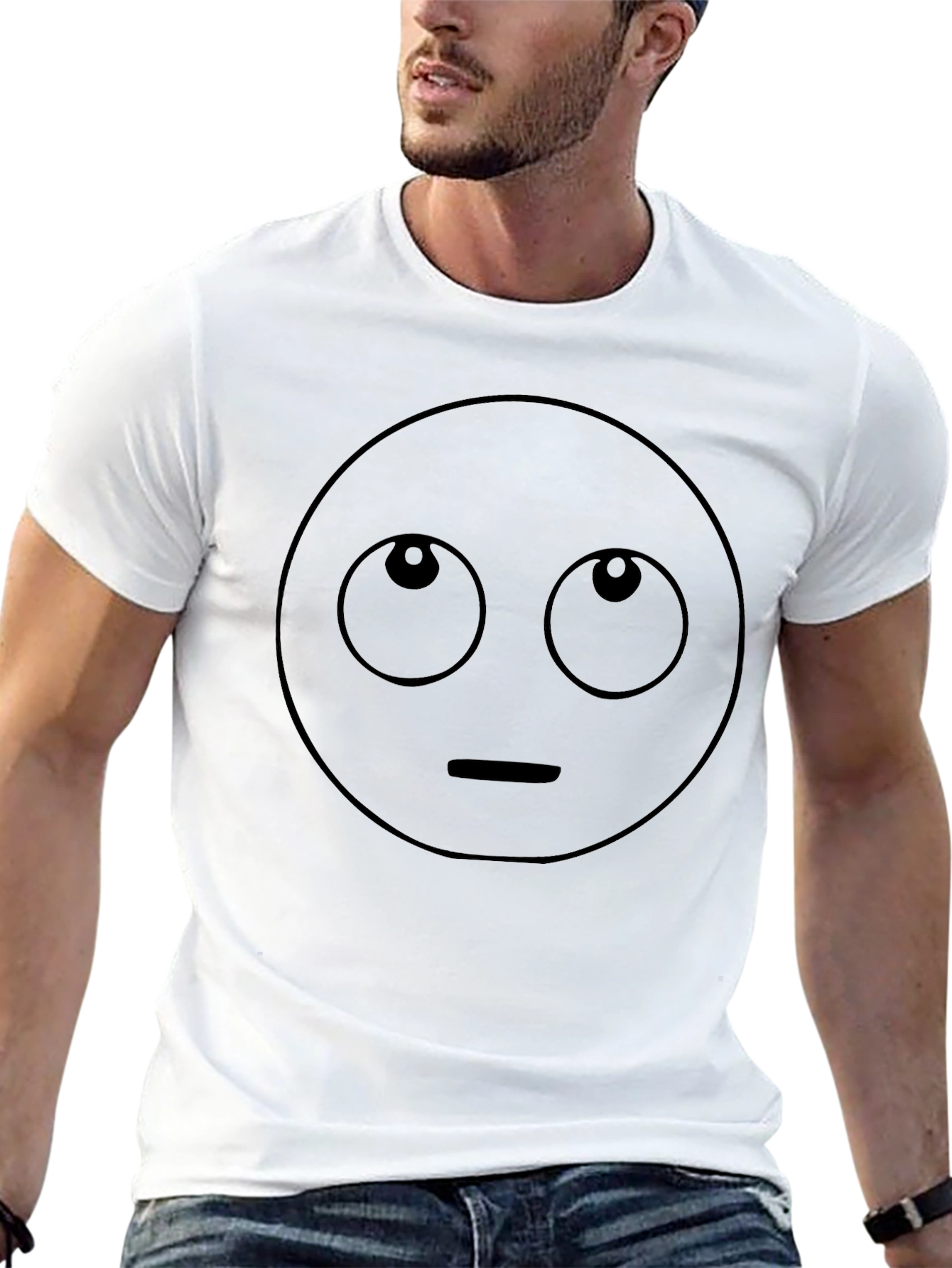 Looking Up Emoji T-Shirt - Black