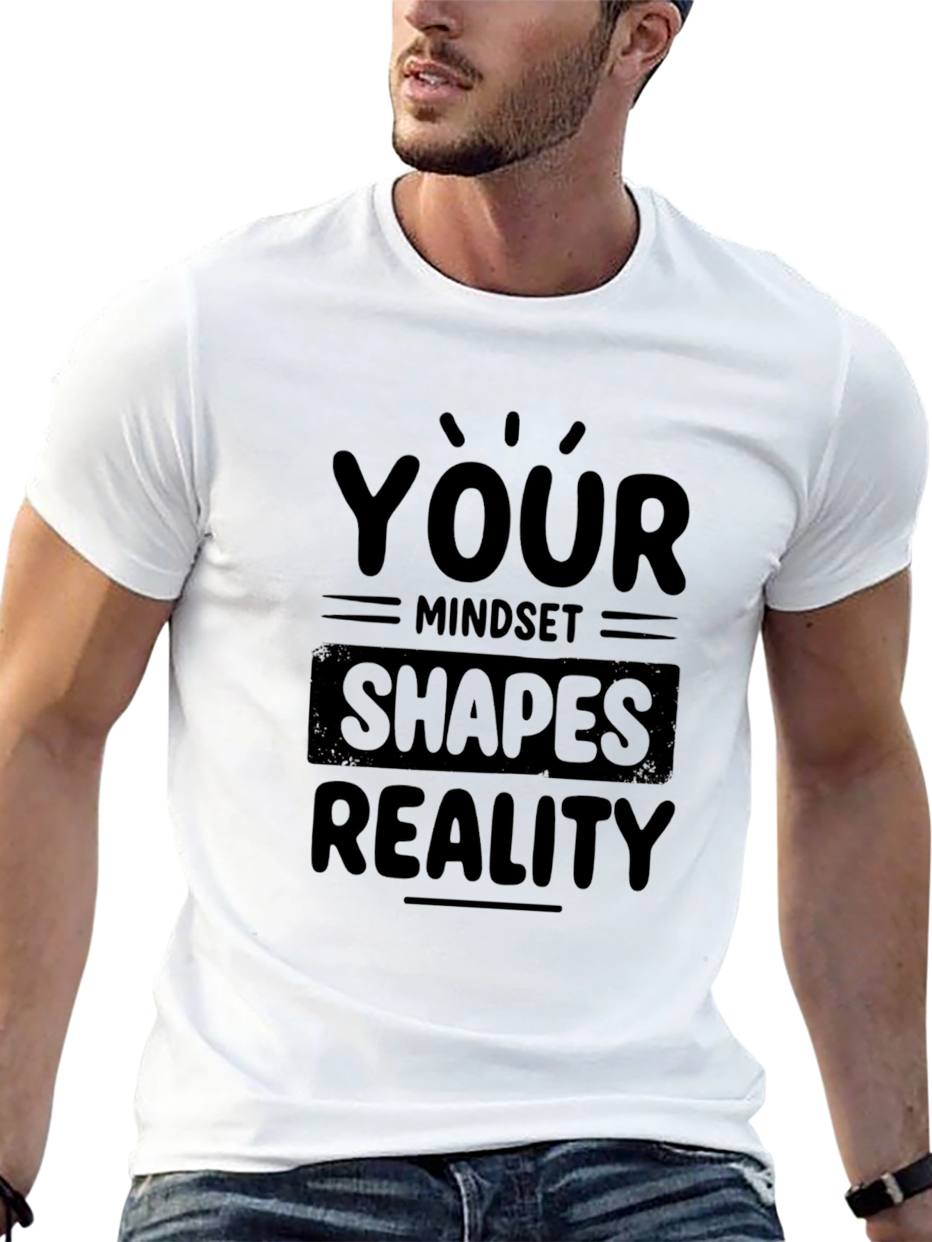 Mindset Shapes Reality Black T-Shirt