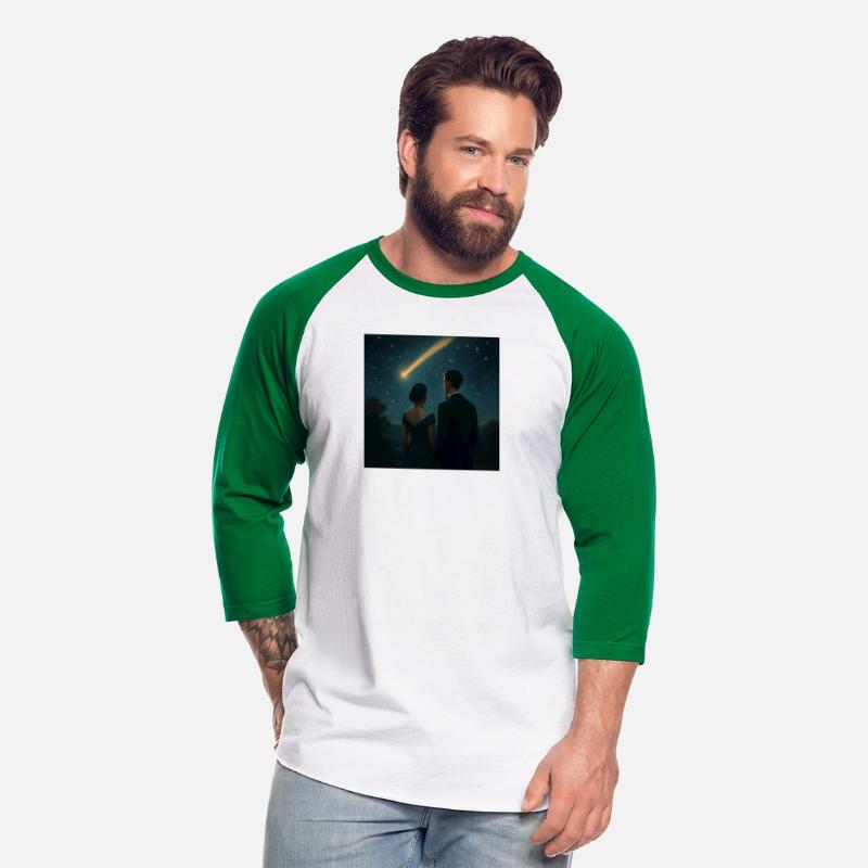 Couple Admiring A Bright Comet In A Starry Sky